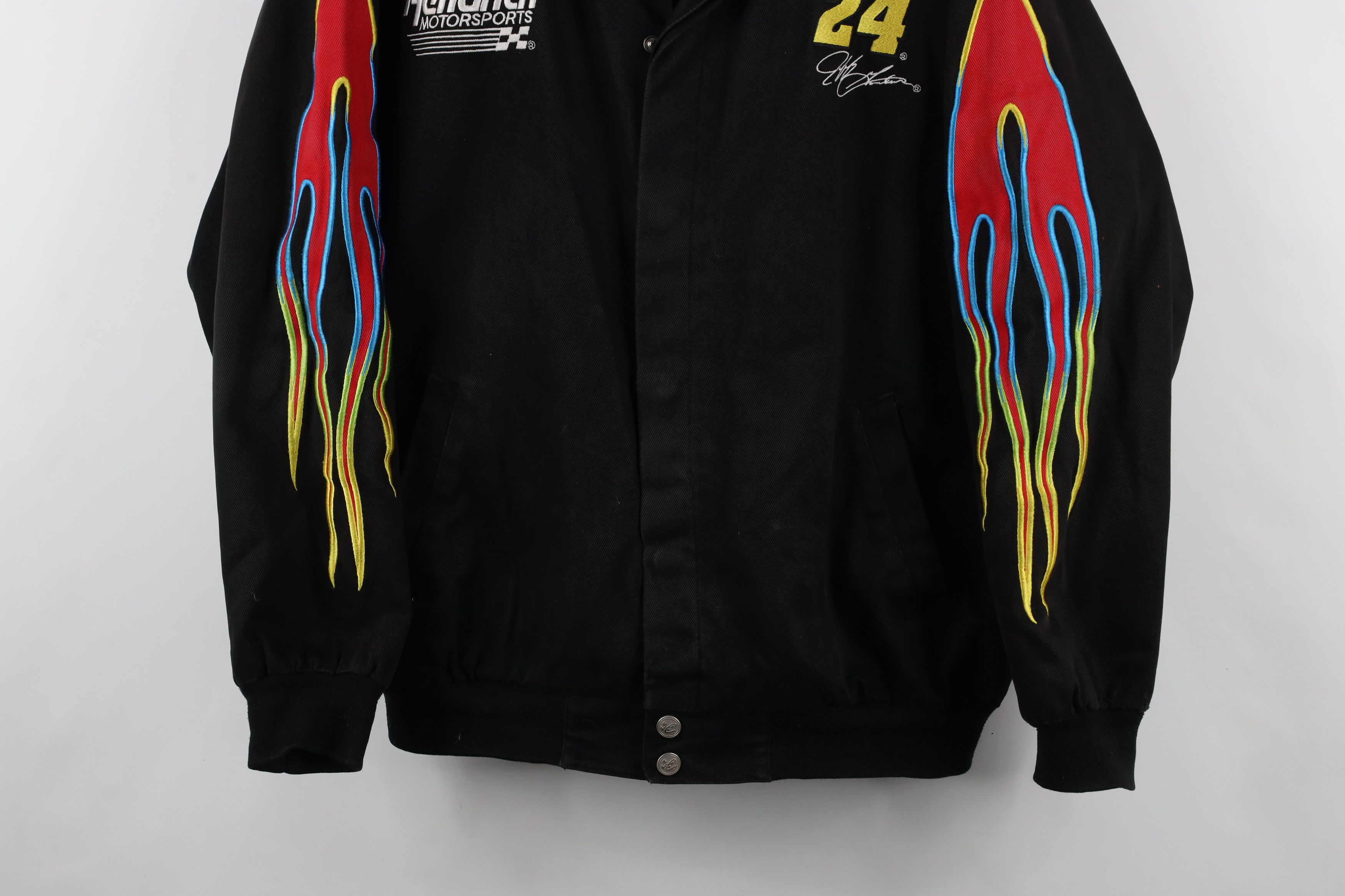 Vintage Vintage 90s Nascar Spell Out Fire Flames Jeff Gordon Jacket Size US L / EU 52-54 / 3 - 3 Thumbnail