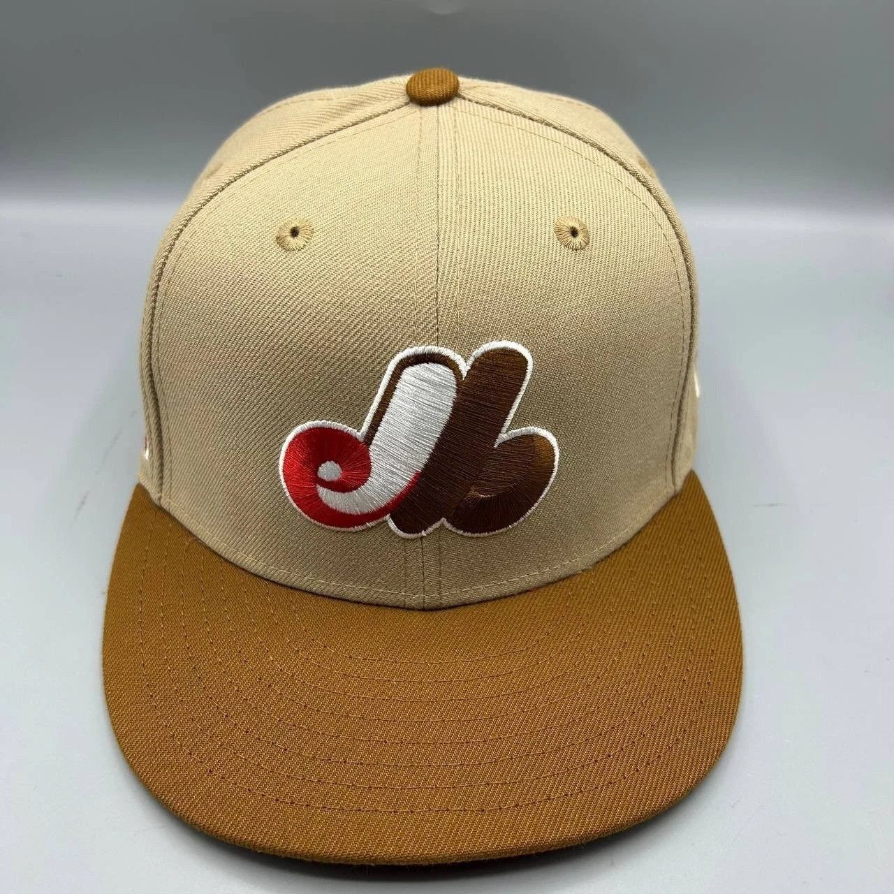 New Era Montreal Expos Hat Men 7 3/8 Beige Brown MLB Fitted Cap Size ONE SIZE - 1 Thumbnail