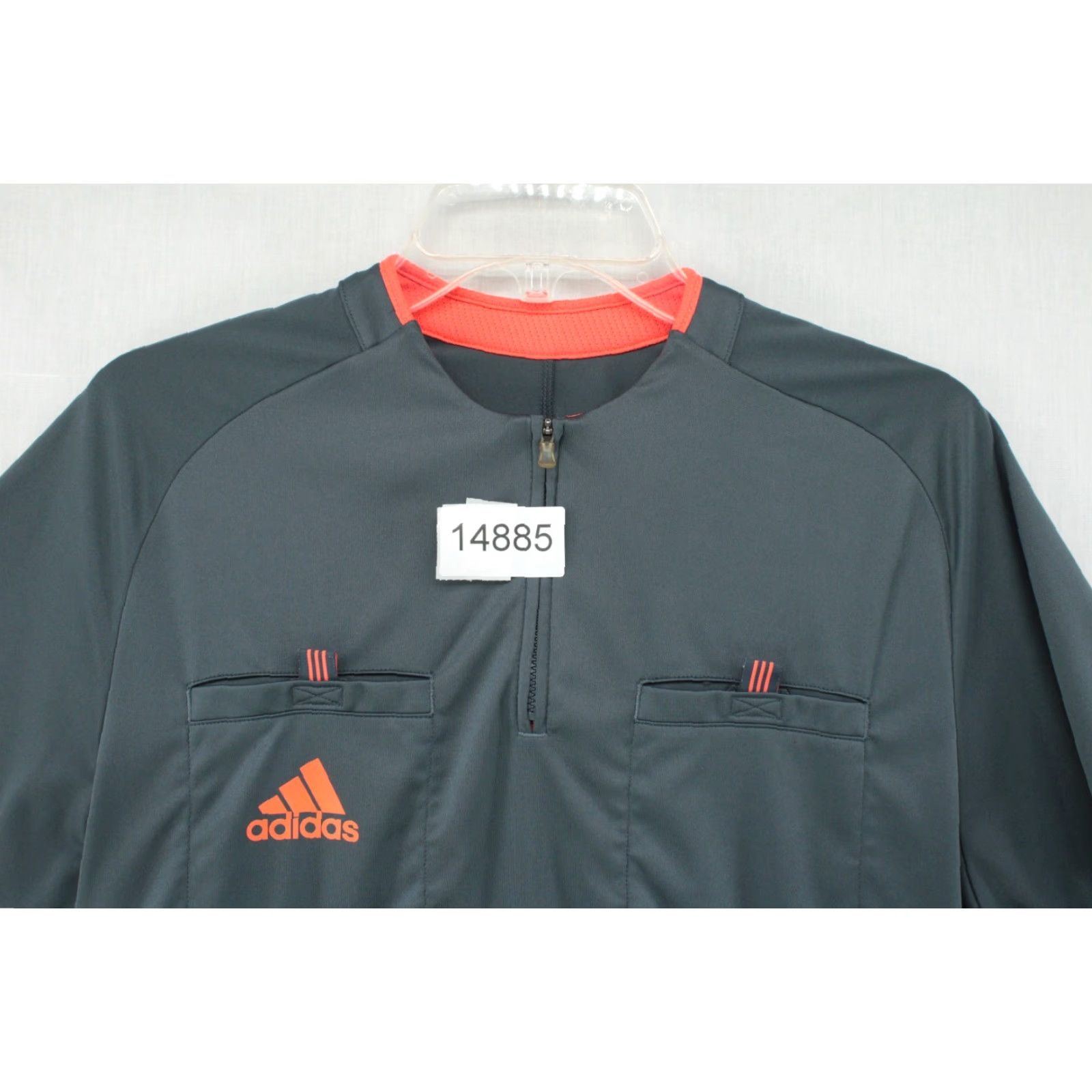 Adidas Adidas Formation Shirt Mens Medium Gray Logo Performance Referee Polo Shirt Adidas Formation Size US M / EU 48-50 / 2 - 8 Thumbnail