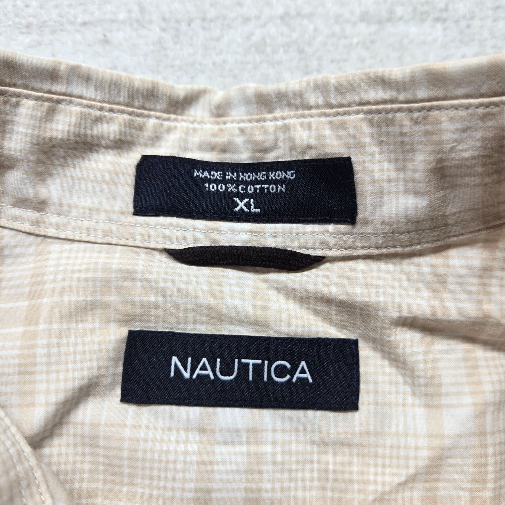 Nautica Nautica Button-Up Shirt Plaid Brown Long Sleeve 100% Cotton Adult Men's XL Casual Shirt Size US XL / EU 56 / 4 - 2 Thumbnail