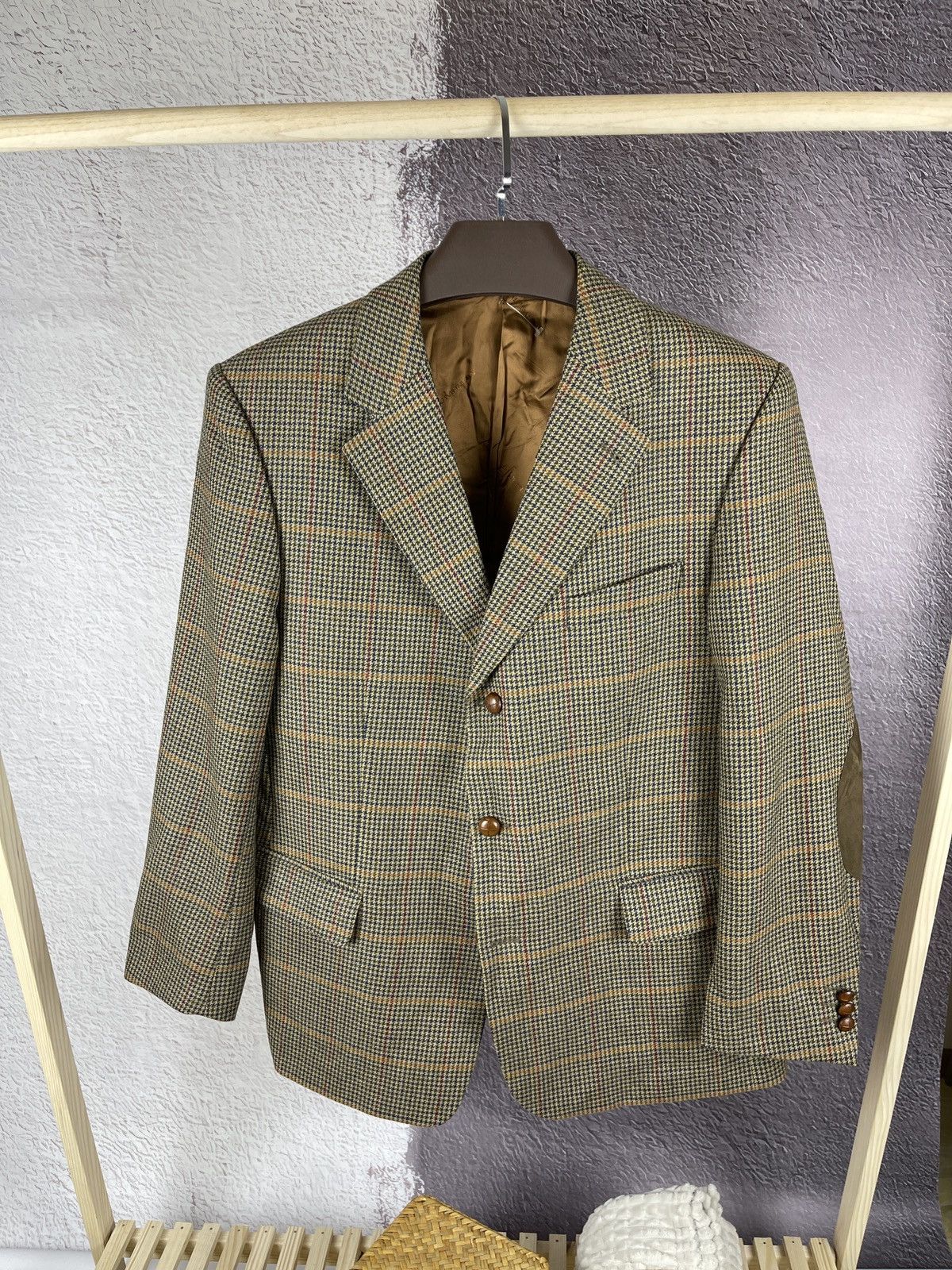 Burberry Burberry London luxury wool tweed Houndstooth blazer size 26 Size 46R - 2 Thumbnail