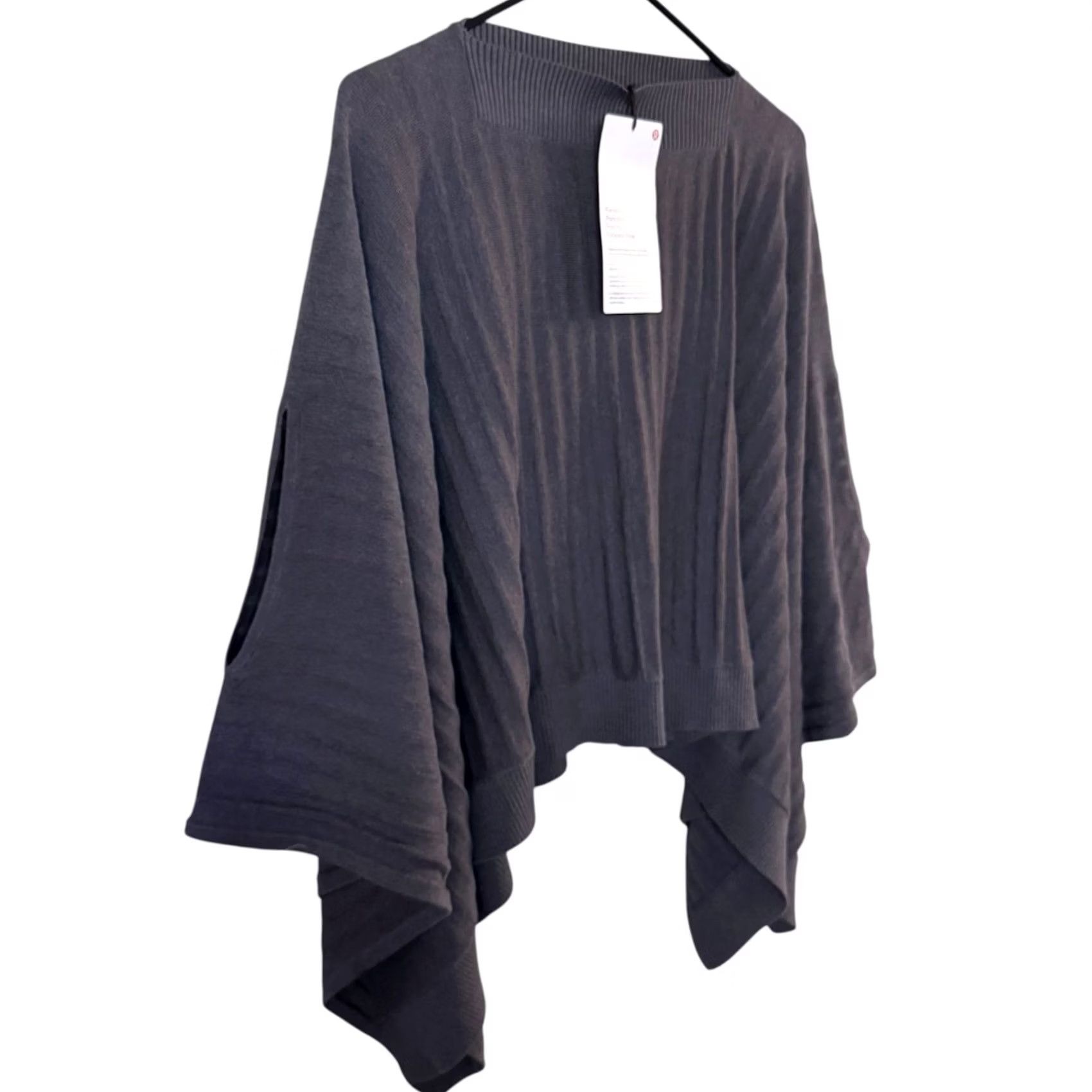 Lululemon Lululemon Sweater Womens L Gray Forward Flow Cape Poncho One Size Cotton Silk Knit NEW Size L / US 10 / IT 46 - 3 Thumbnail