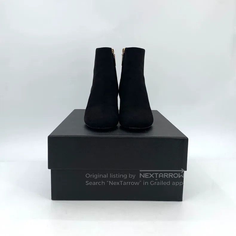 Saint Laurent Paris Saint Laurent Paris Black Logo Gold Mark Round Toe Chunky Size US 5.5 / IT 35.5 - 9 Thumbnail