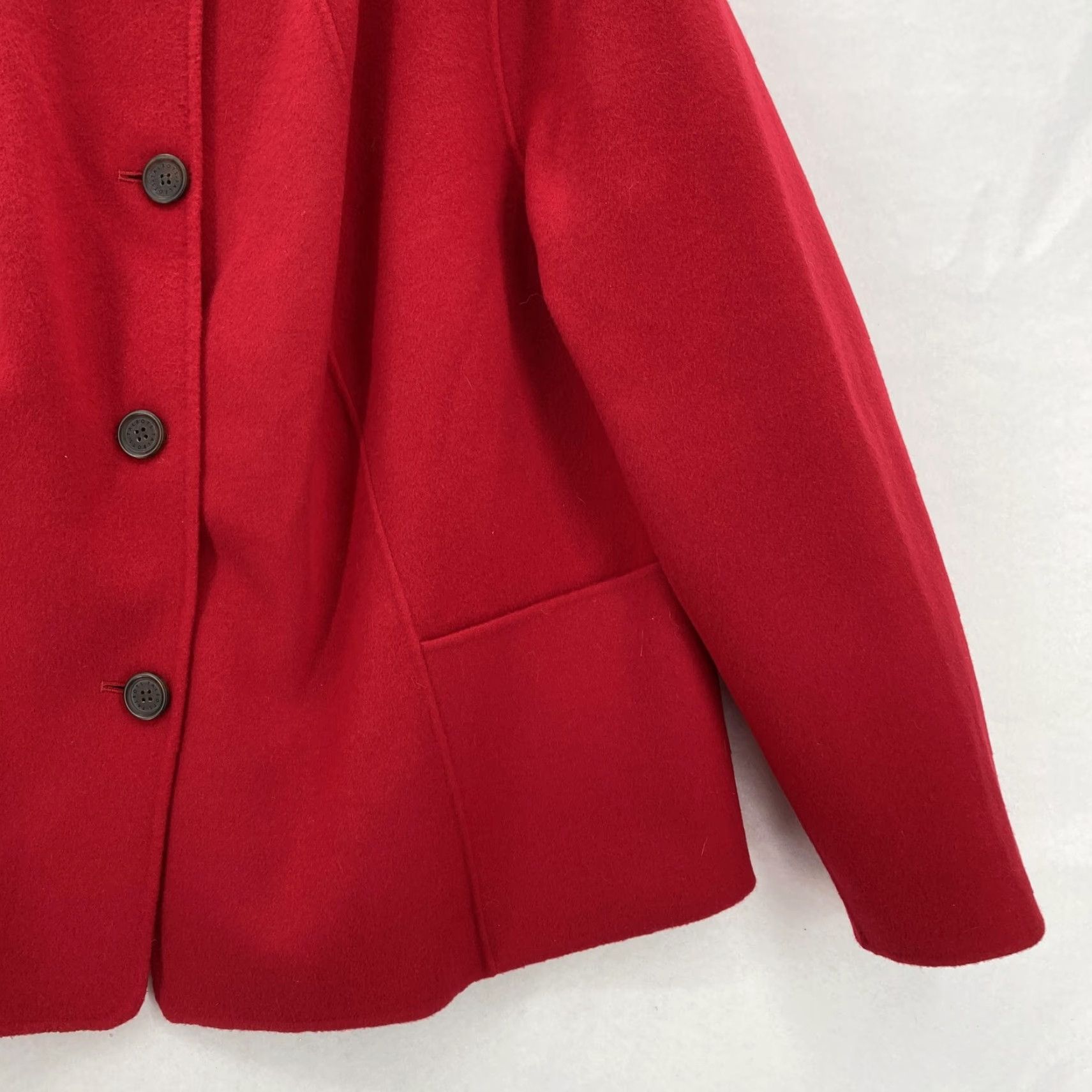 Talbots Talbots Jacket Womens 18W Red Wool Blend Collarless Button Front Peplum Back Size XXL / US 16-18 / IT 52-54 - 3 Thumbnail