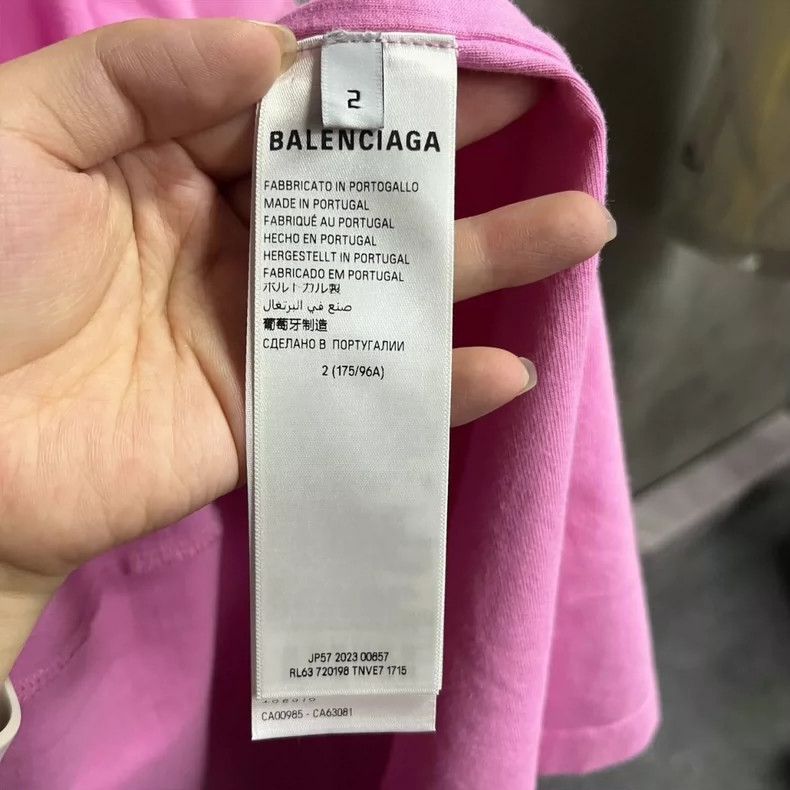 Balenciaga Balenciaga Pink Logo Printed Pullover Short Sleeve Tee Size US M / EU 48-50 / 2 - 3 Thumbnail