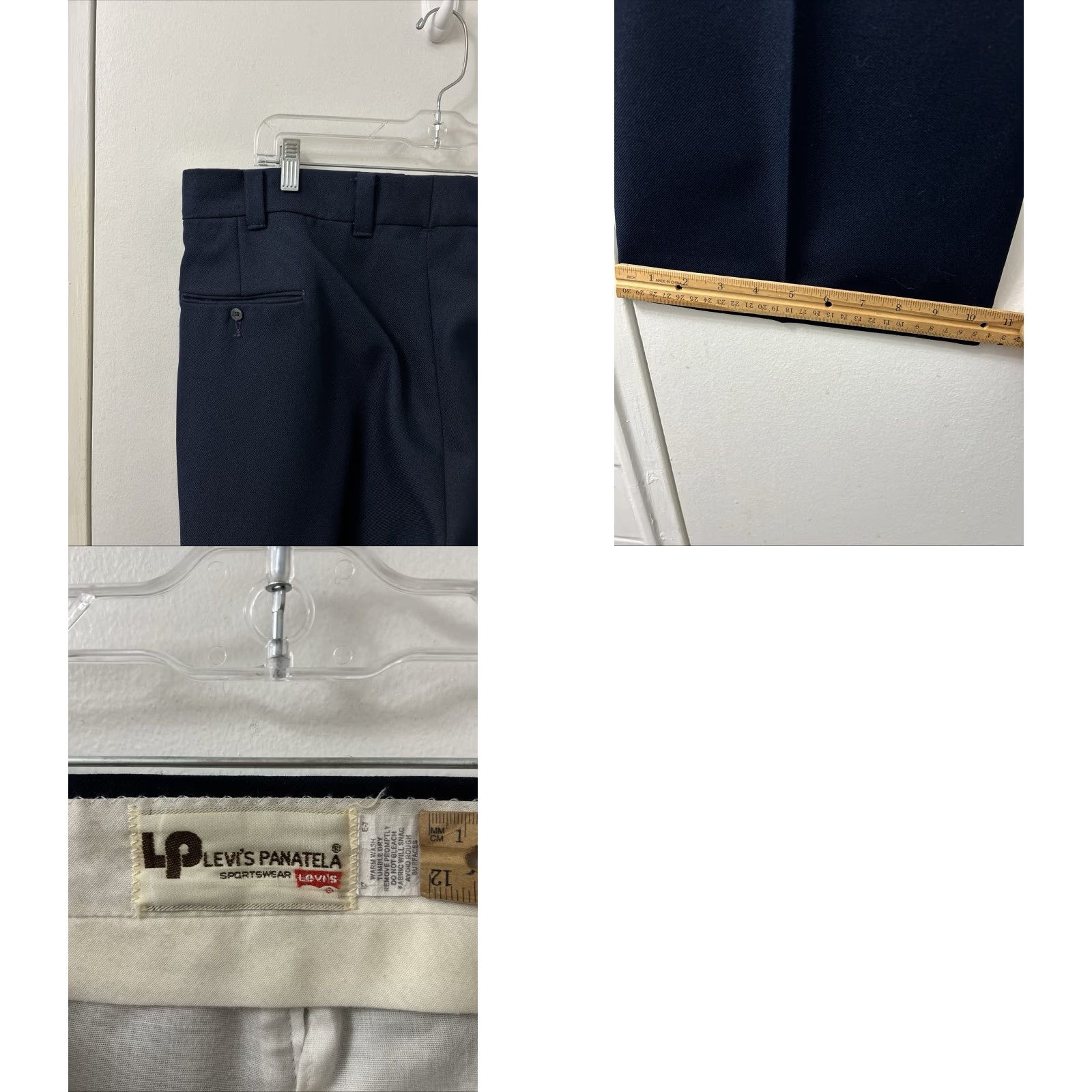 Levi's VINTAGE Levi's Panatela Pants Mens 39x30 Navy Blue Straight Leg Casual Trousers Size US 39 - 8 Thumbnail