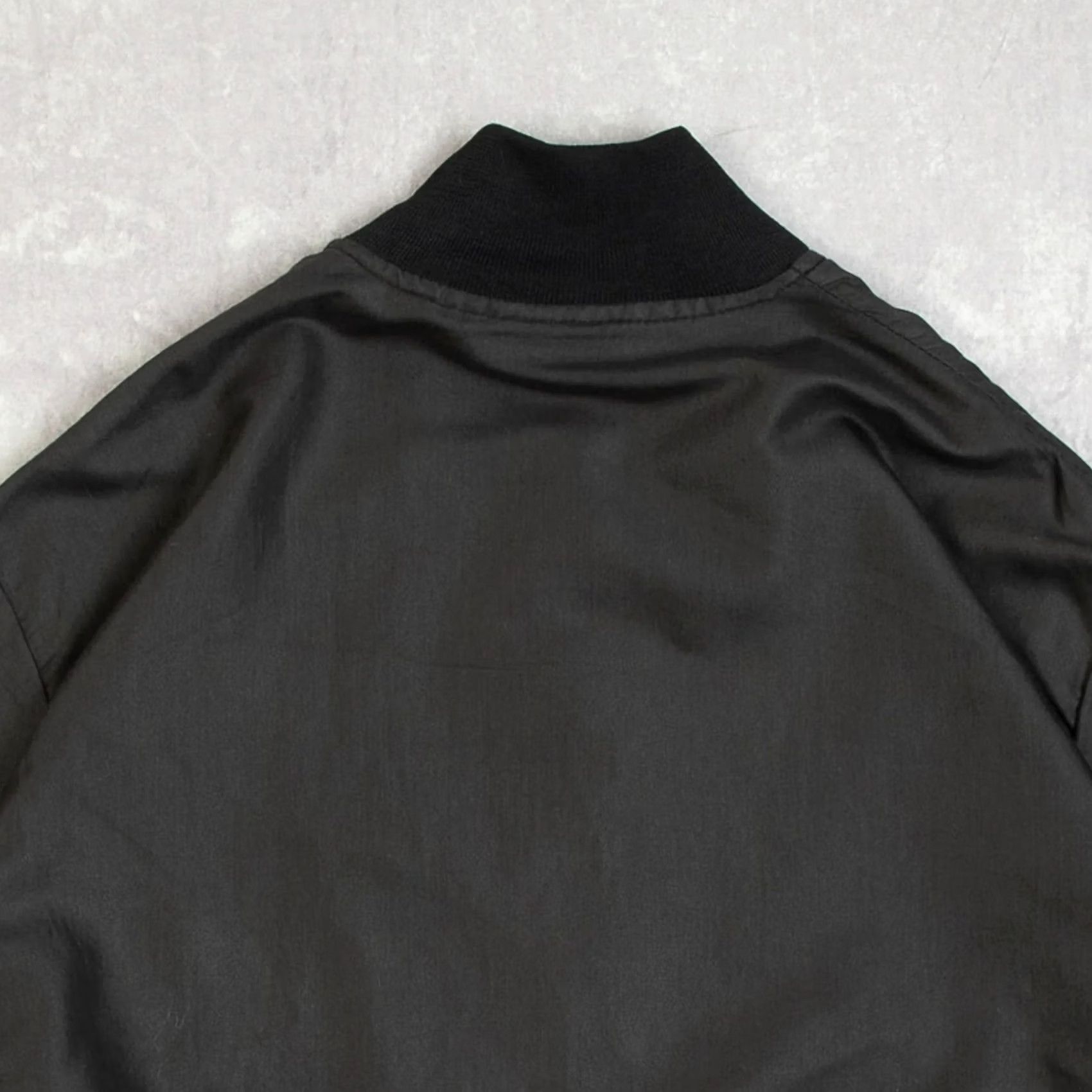 Market Vintage Chiarelli's Market Bomber Jacket Men's Large 1990s Washed Black Polyester Size US L / EU 52-54 / 3 - 4 Thumbnail