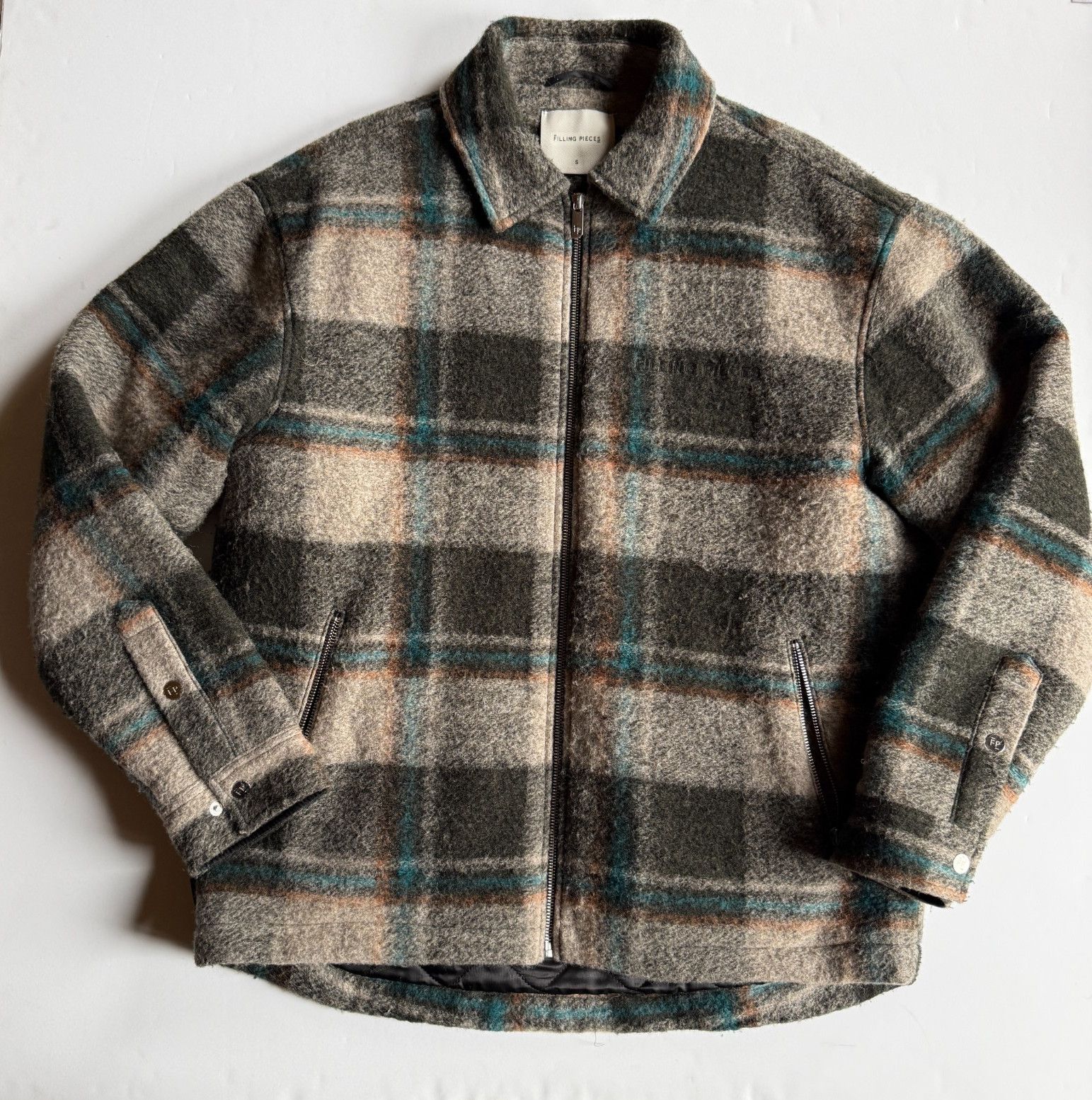 Filling Pieces Filling Pieces Wool Blend Gray Plaid Zip Jacket Size US S / EU 44-46 / 1 - 1 Thumbnail