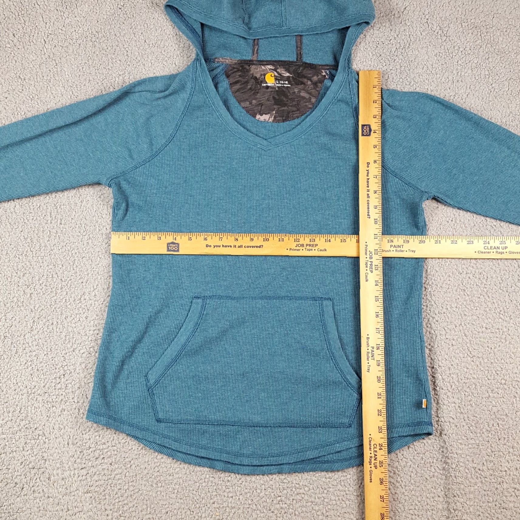 Carhartt VINTAGE Carhartt Hooded Thermal Shirt Blue L Women CH Size L / US 10 / IT 46 - 7 Thumbnail