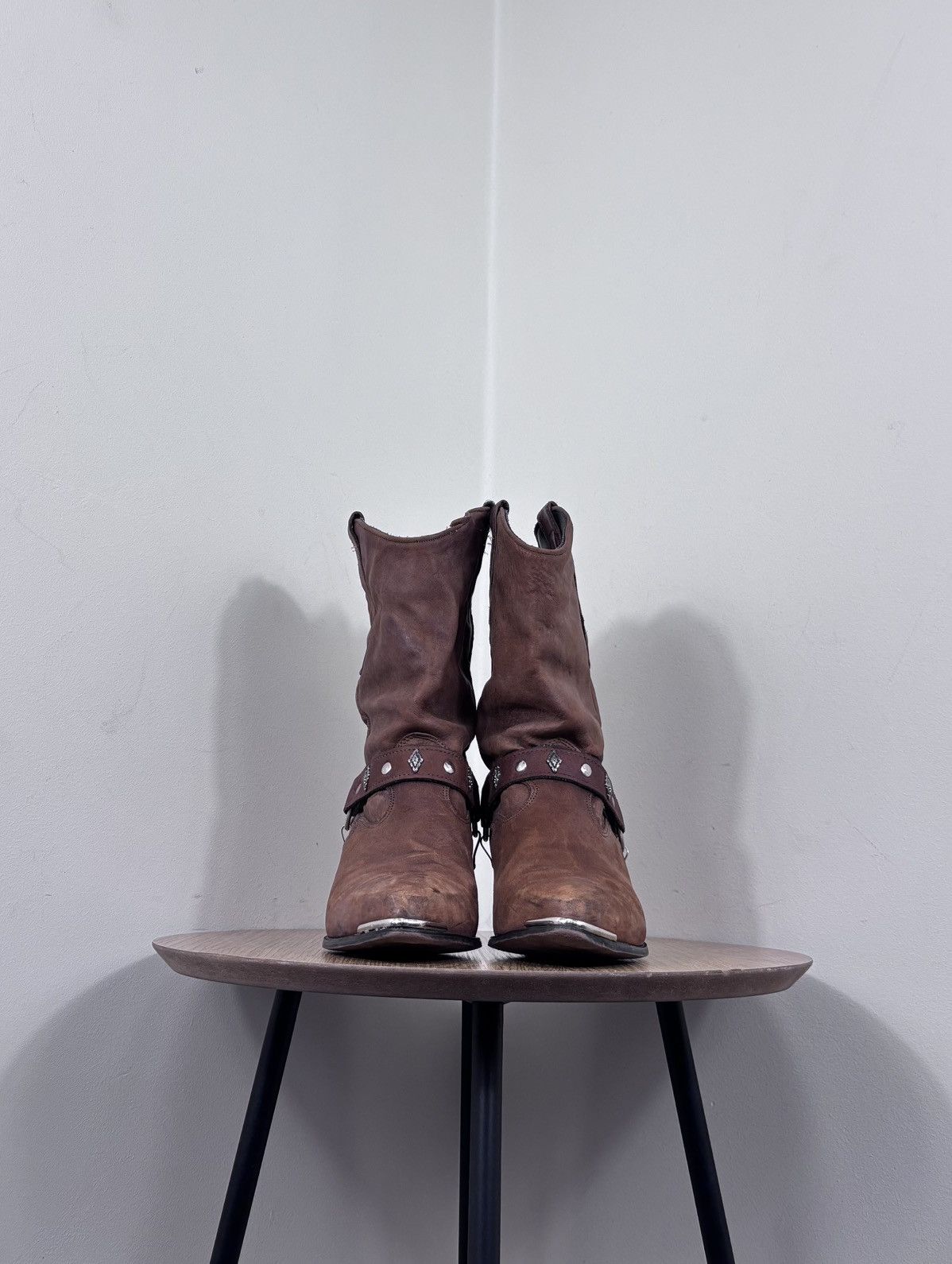 Cowboy Equipment Code West Vintage Women’s Brown Leather Western Cowboy Boots Size US 8.5 / IT 38.5 - 7 Thumbnail