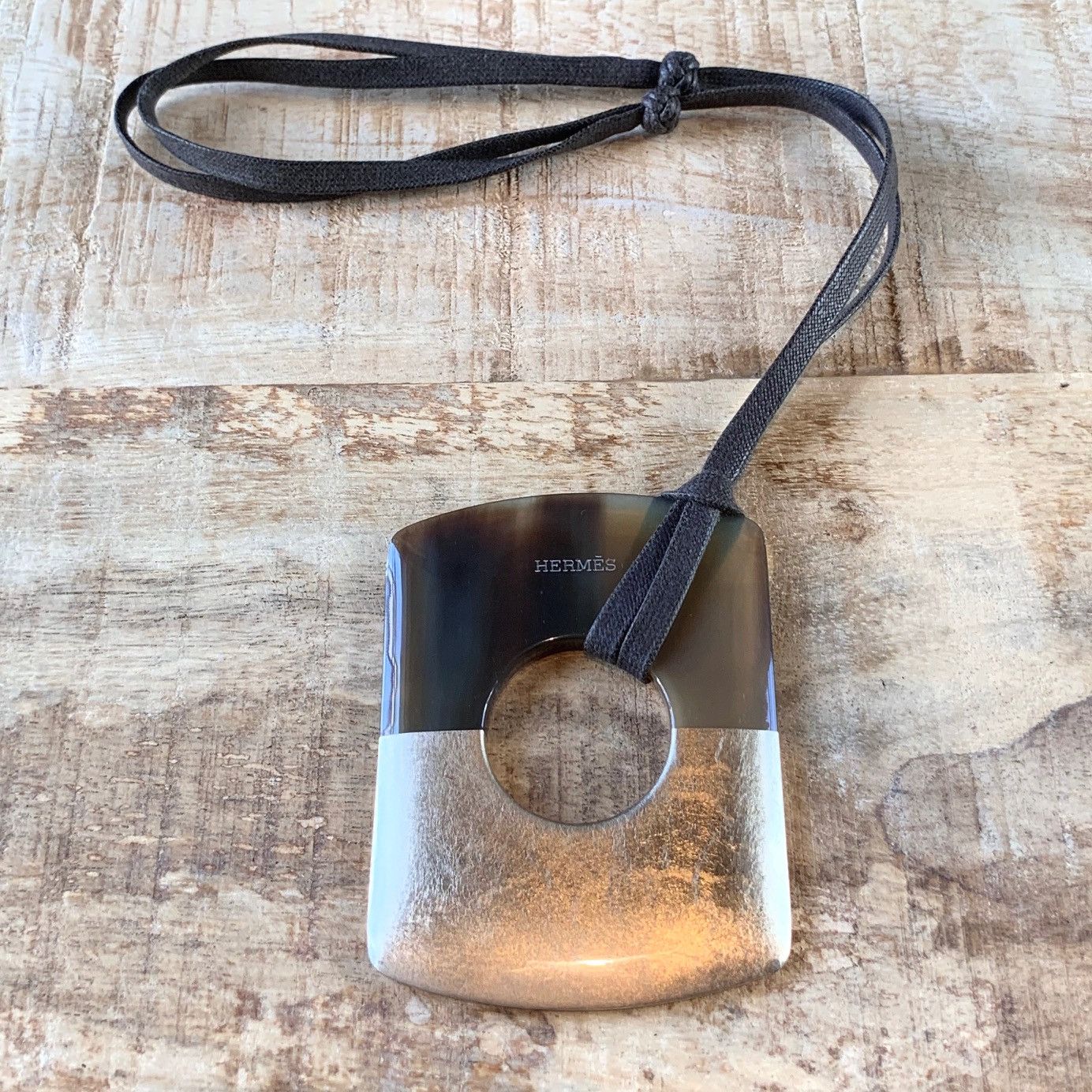 Hermes Hermès Dalva Horn Pendant Cord Necklace Size ONE SIZE - 2 Thumbnail