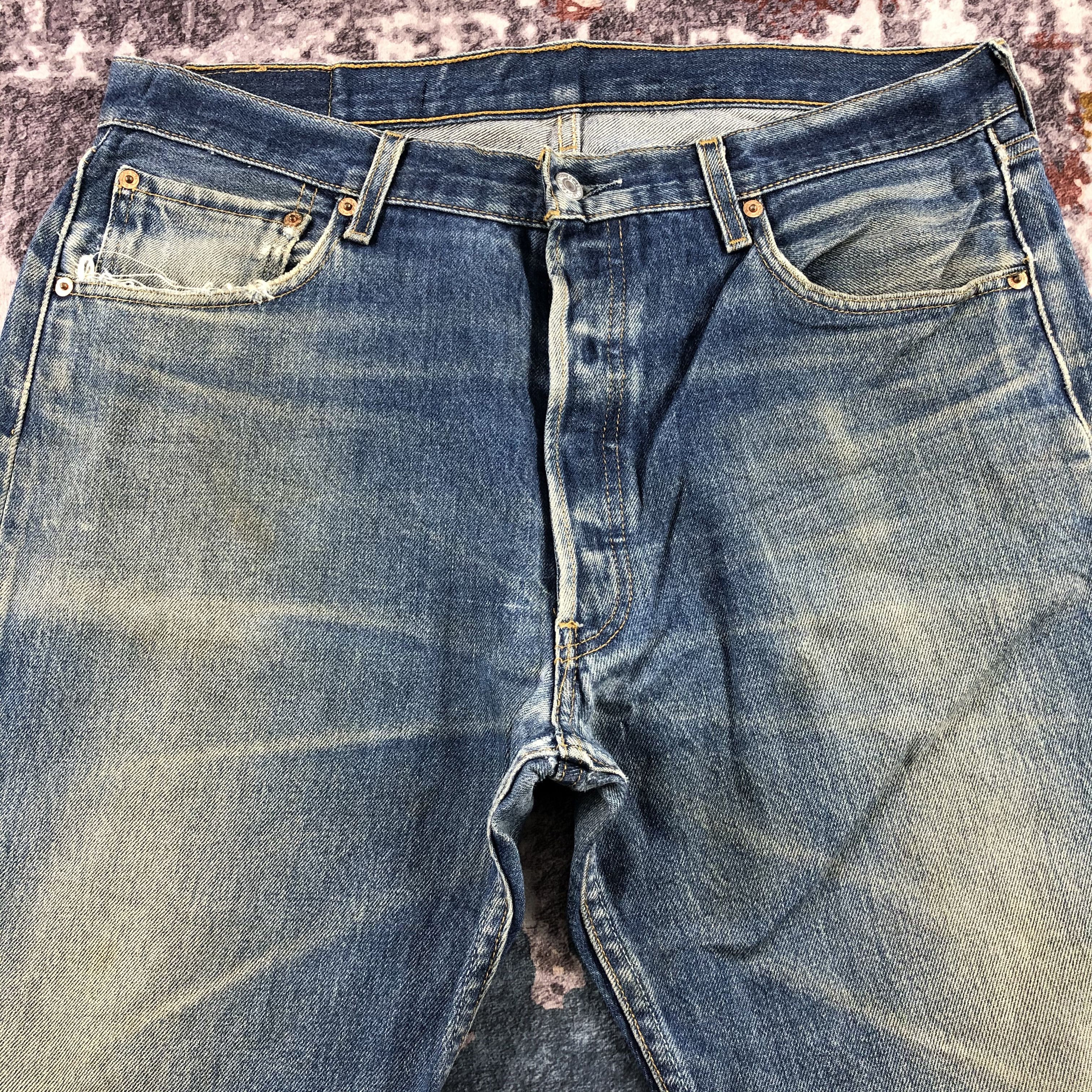 Levi's 90s Vintage Blue Wash Levis 501 Jeans-JM2937 Size US 36 / EU 52 - 3 Thumbnail