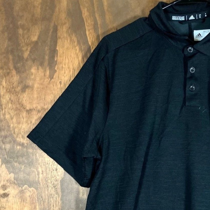Adidas Adidas Mens Polo Shirt Black Aeroready Tech Short Sleeve Athletic Stretch XL Polo Shirt Mens Black Aeroready Size US XL / EU 56 / 4 - 4 Thumbnail