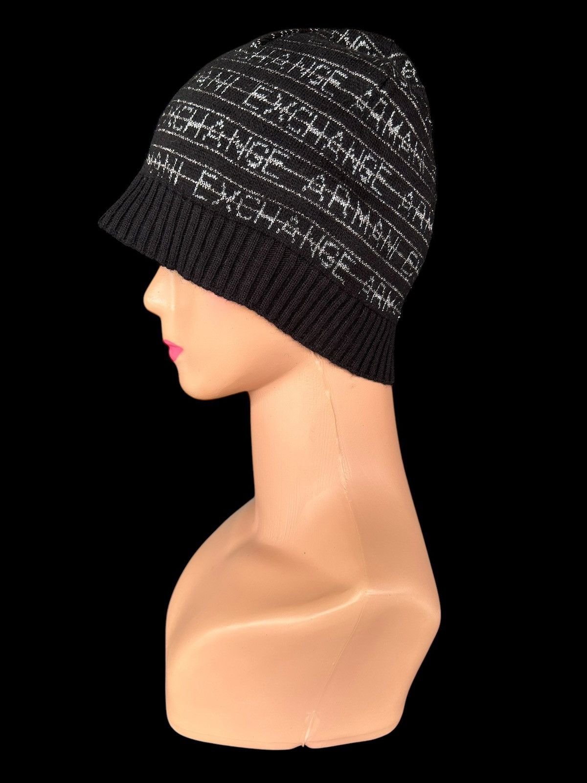 Armani × Armani Exchange × Vintage Armani Exchange Full Print Beanie Hats Size ONE SIZE - 3 Thumbnail