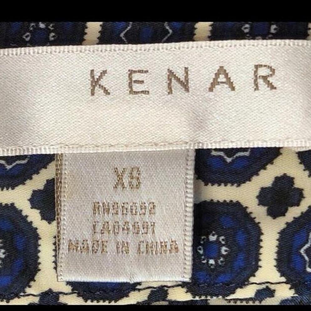 Other Kenar Blue Geometric Print 3/4 Sleeve Blouse XS Size XS / US 0-2 / IT 36-38 - 7 Thumbnail