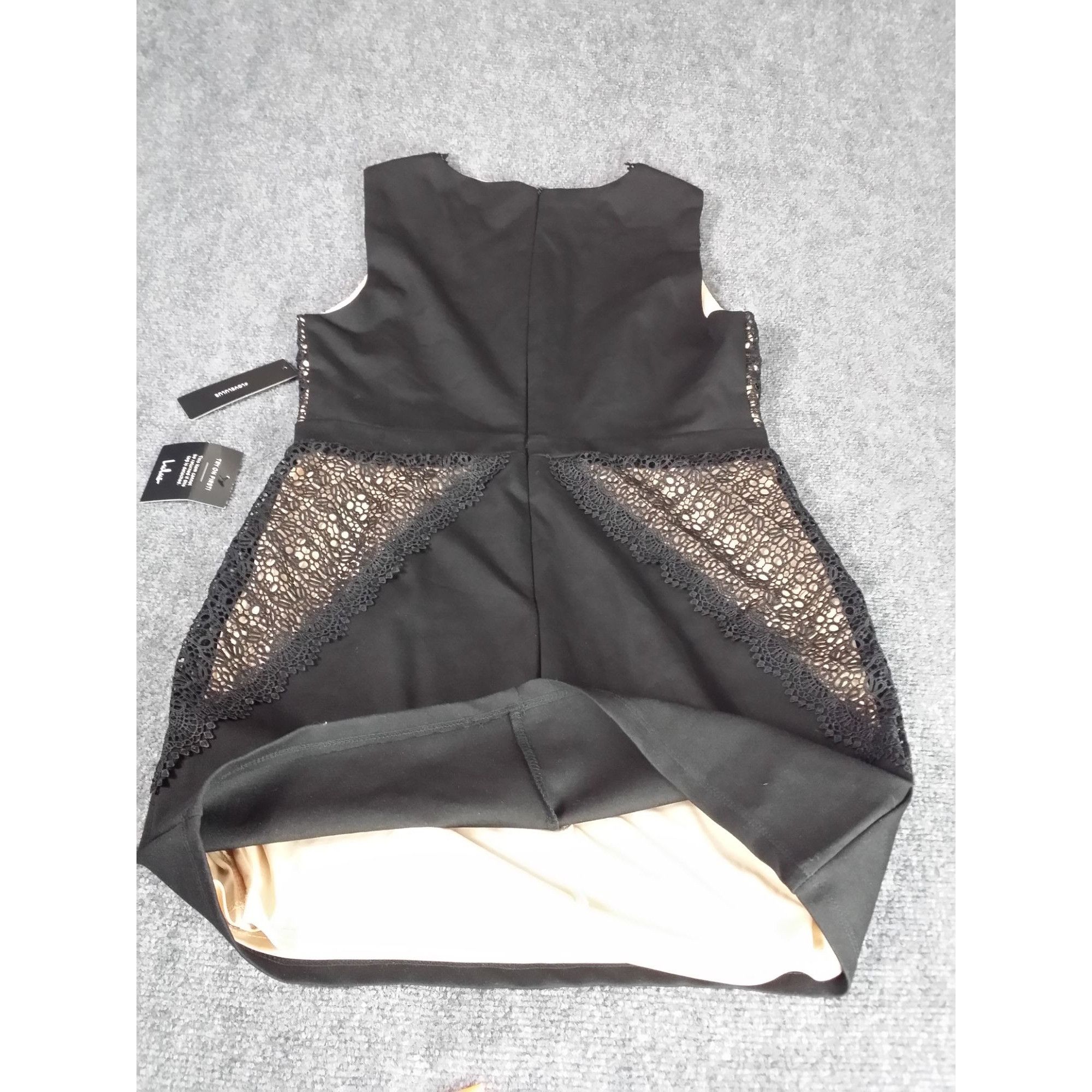 Lulus Lulus After The After Party Black and Nude Lace Bodycon Dres Size L / US 10 / IT 46 - 7 Thumbnail