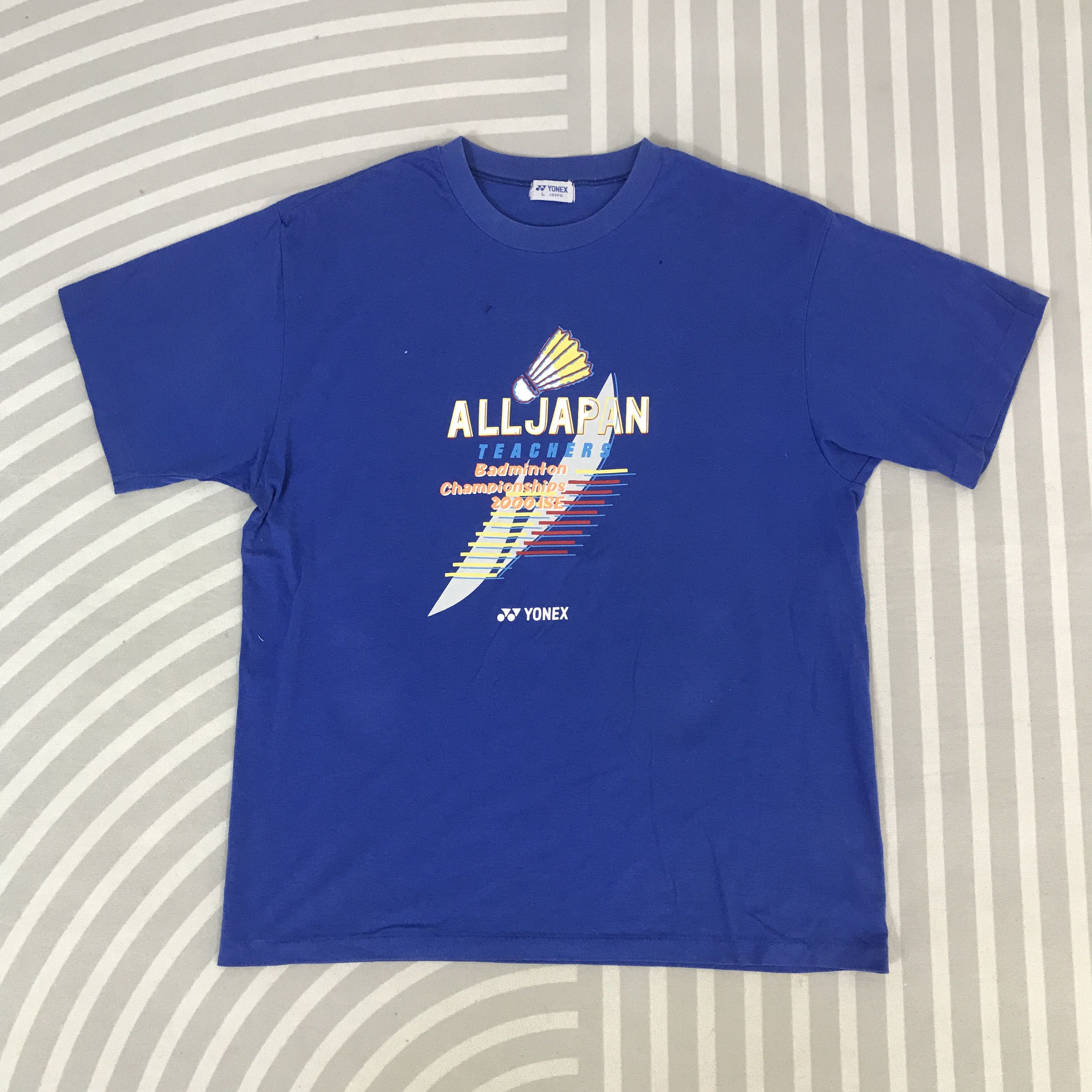 Japanese Brand Vintage Yonex All Japan Teachers Badminton T-Shirt Size US L / EU 52-54 / 3 - 1 Thumbnail