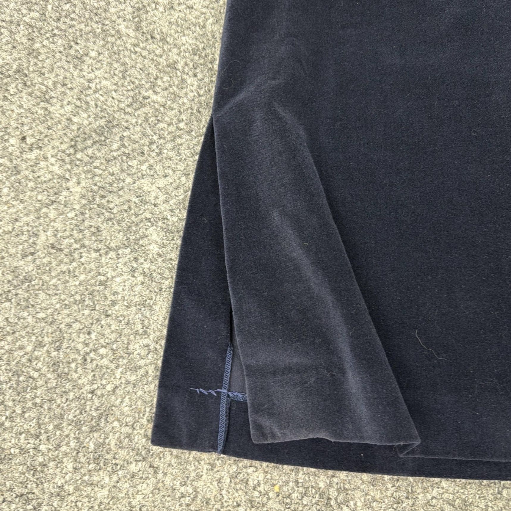 Velvet VINTAGE Albee Skirt Womens Blue Velvet Midi Side Slit 100% Cotton High Waist 10 Size 32" / US 10 / IT 46 - 2 Thumbnail