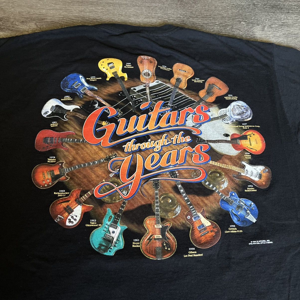 Band Tees × Vintage Vintage 1998 Guitars Through the Years Band Graphic T Shirt Size US XL / EU 56 / 4 - 1 Thumbnail