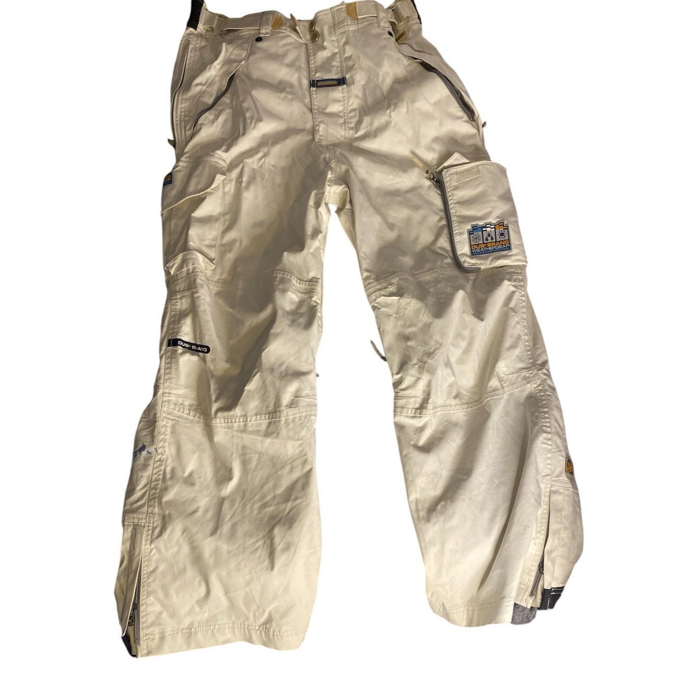 Other Y2K Snowboard Ski Cargo Pants Cream White Dub Brand XL Size 30" / US 8 / IT 44 - 2 Thumbnail