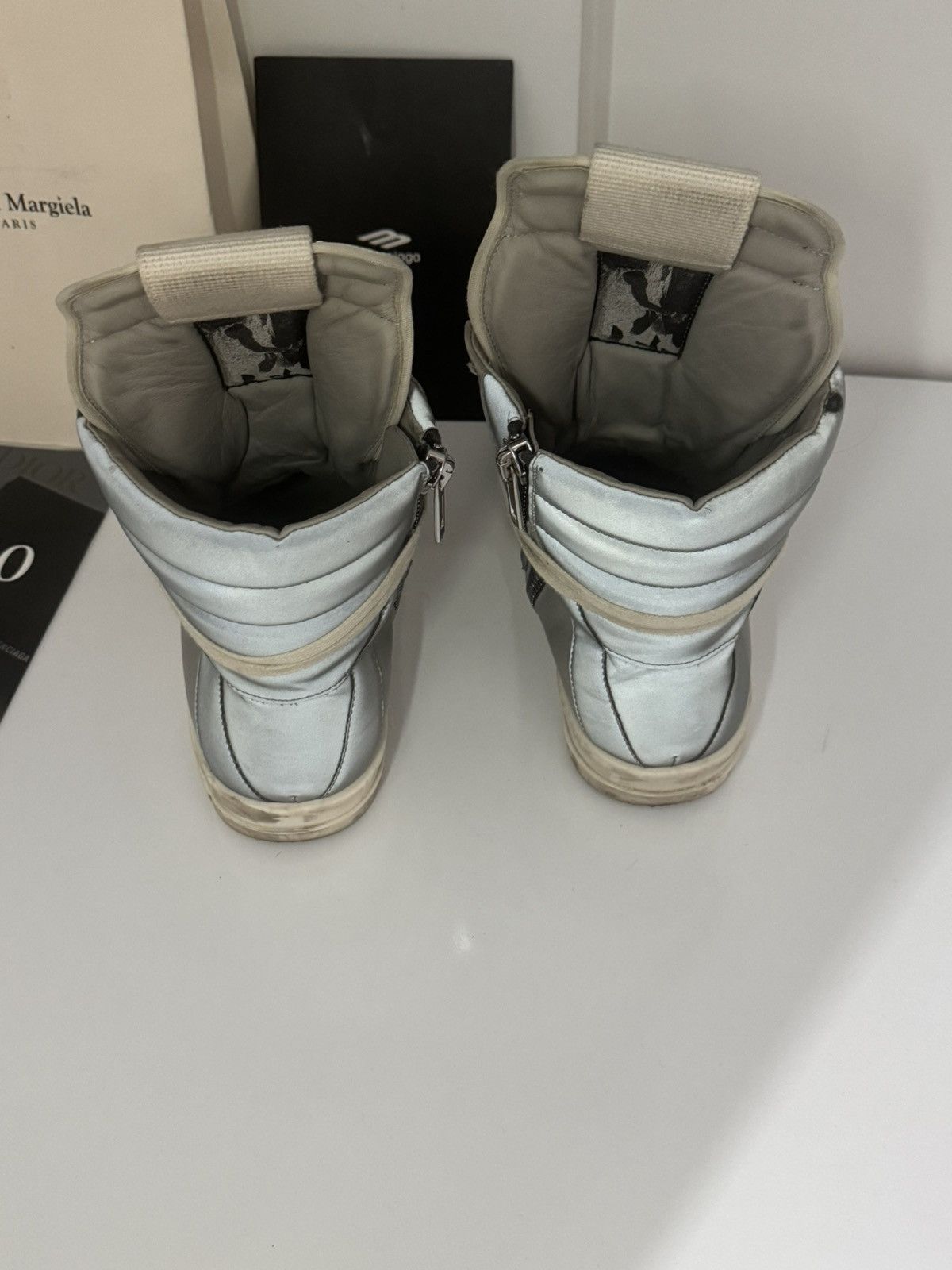 Rick Owens ✅Rick owens Geobasket grey white 40 Size US 7.5 / EU 40-41 - 7 Thumbnail