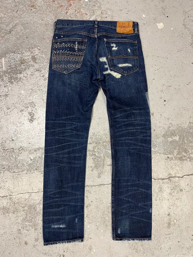 Polo Ralph Lauren 2000s Ralph Lauren Blue Patchwork Effect Slim Denim Jeans Size US 33 - 9 Thumbnail