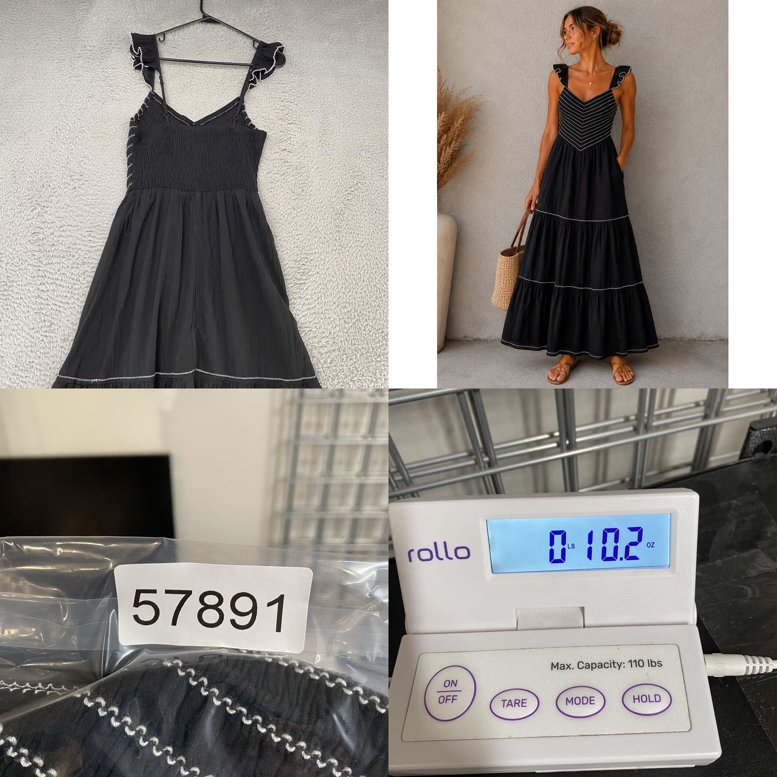 American Eagle Outfitters American Eagle Womens Small Black Smocked Tiered Boho Maxi Sundress Size S / US 4 / IT 40 - 9 Thumbnail