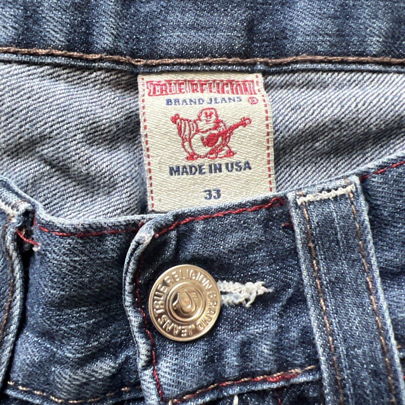 True Religion True Religion Jeans Men 33x27 Straight Leg Blue Denim Size US 33 - 3 Thumbnail
