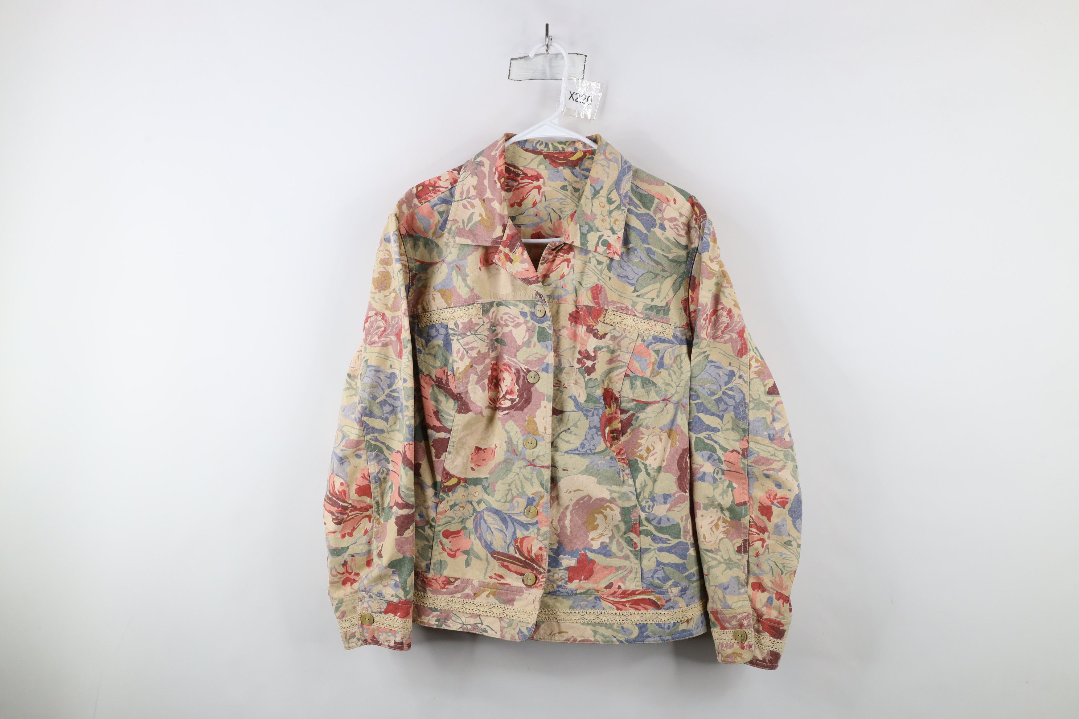 Vintage Vintage 90s Streetwear All Over Print Canvas Trucker Jacket Size XL / US 12-14 / IT 48-50 - 1 Thumbnail