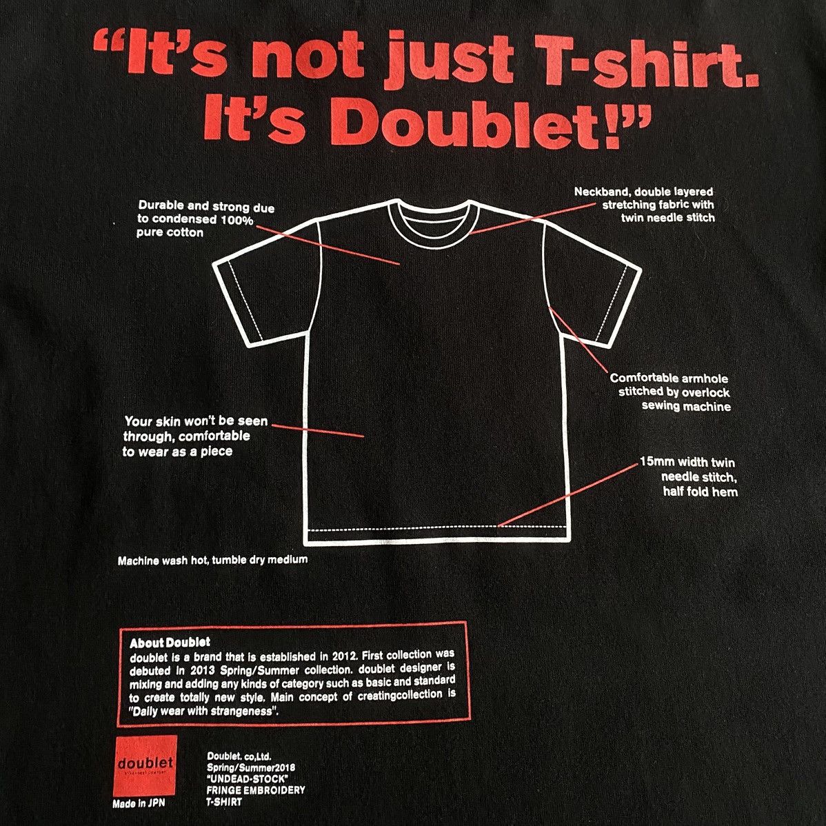 Doublet SS18 Fray Embroidered T Shirt Size US S / EU 44-46 / 1 - 4 Thumbnail