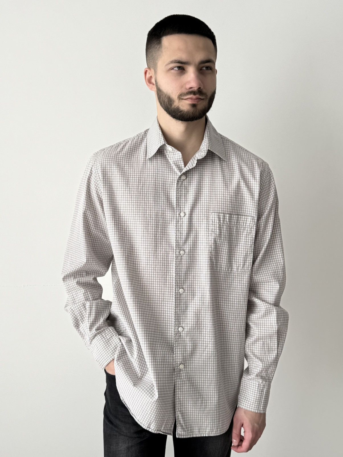 Loro Piana Pocket Cotton Checked Button Shirt