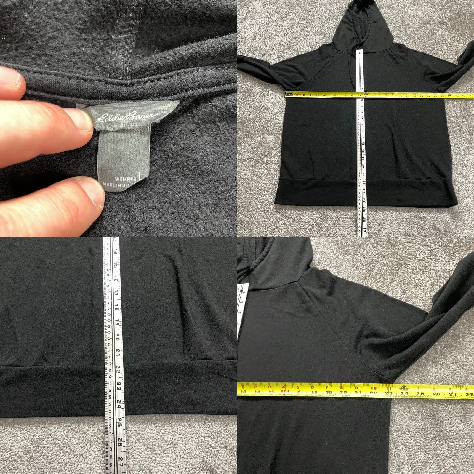 Eddie Bauer Eddie Bauer Pullover Hoodie Sweatshirt Womens Large Black Fleece Raglan Casual Size L / US 10 / IT 46 - 8 Thumbnail