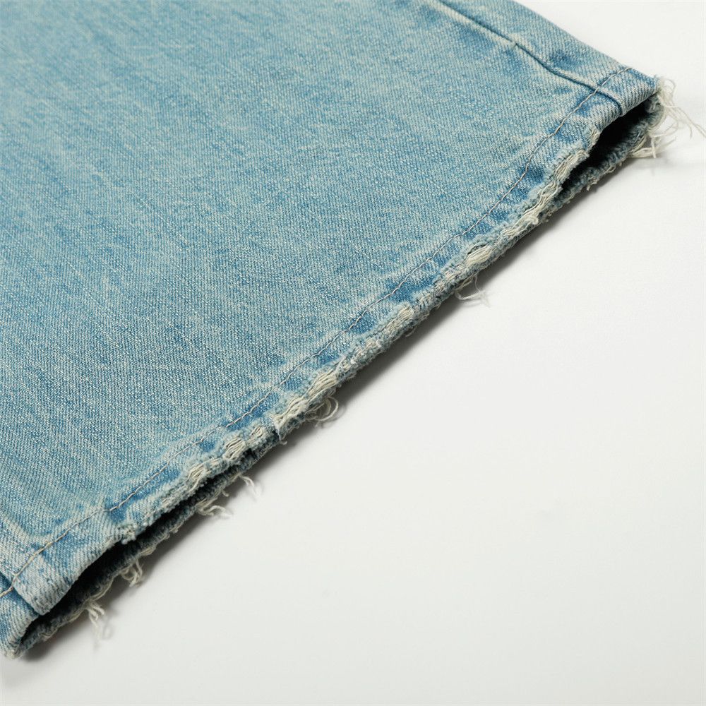 Jean Retro punk men's wide-leg loose distressed washed jeans Size US 34 / EU 50 - 6 Thumbnail