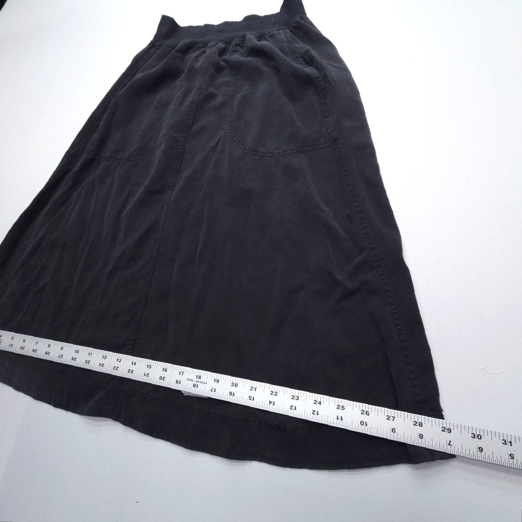 Vintage Cut Loose Skirt Womens Small Black Midi A-Line Pull On Cotton Blend Knit USA Made Lagenlook Casual Travel 90s Theme Womens Size 28" / US 6 / IT 42 - 6 Thumbnail