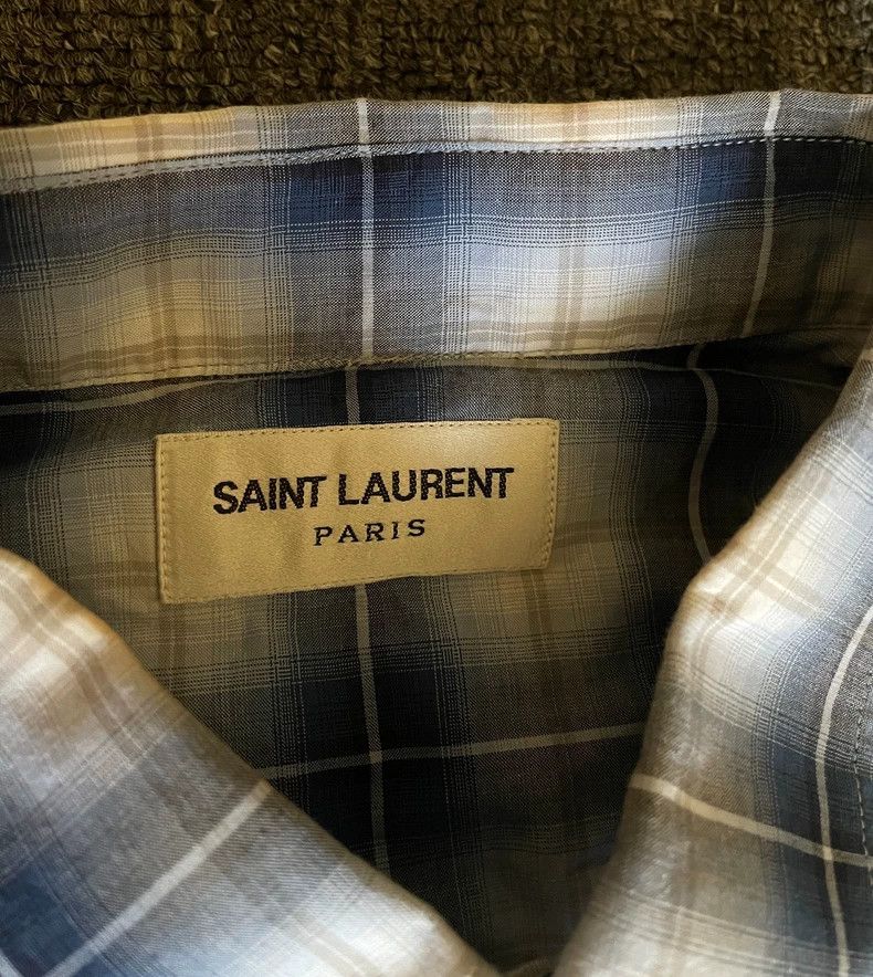 Saint Laurent Paris Saint Laurent Paris size 41 White and blue check shirt 250 Size US S / EU 44-46 / 1 - 3 Thumbnail