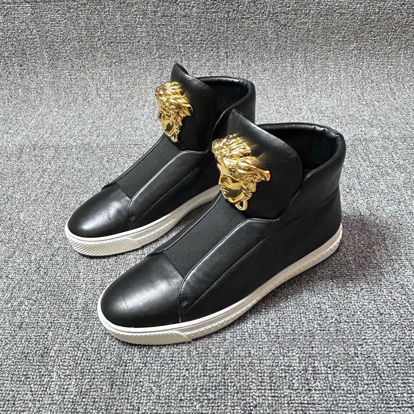 Versace Versace Medusa High-Top Shoes Black and Gold Magic Tape| Size US 7.5 / IT 37.5 - 1 Thumbnail