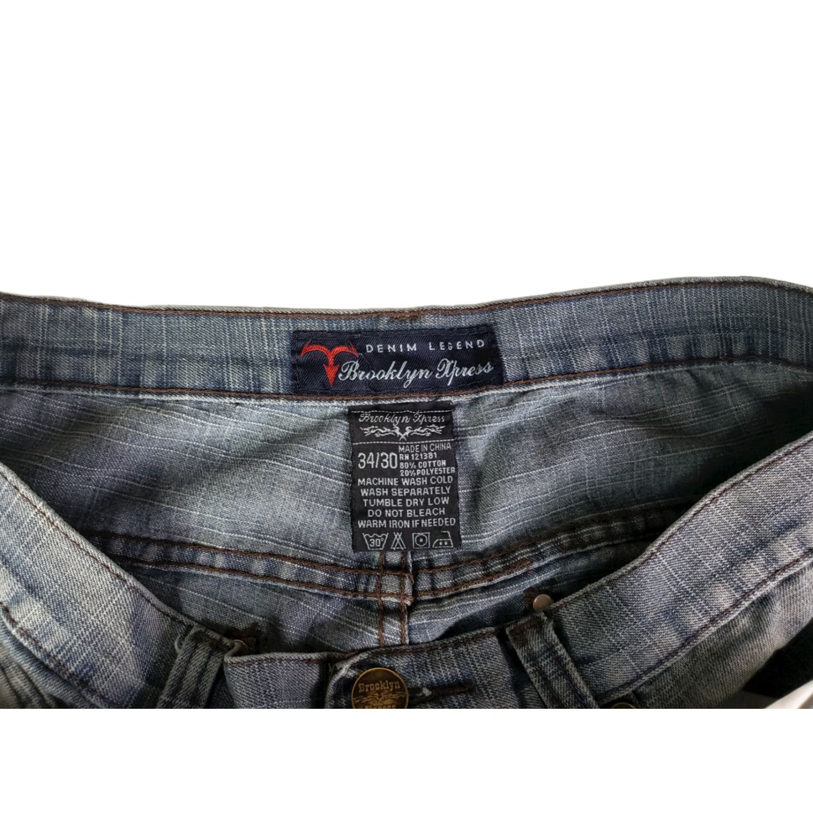 Express Express Brooklyn Jeans 34x30 Blue Denim Men Regular Mid Rise 010-013 Vintage No N/A? Size US 34 / EU 50 - 3 Thumbnail