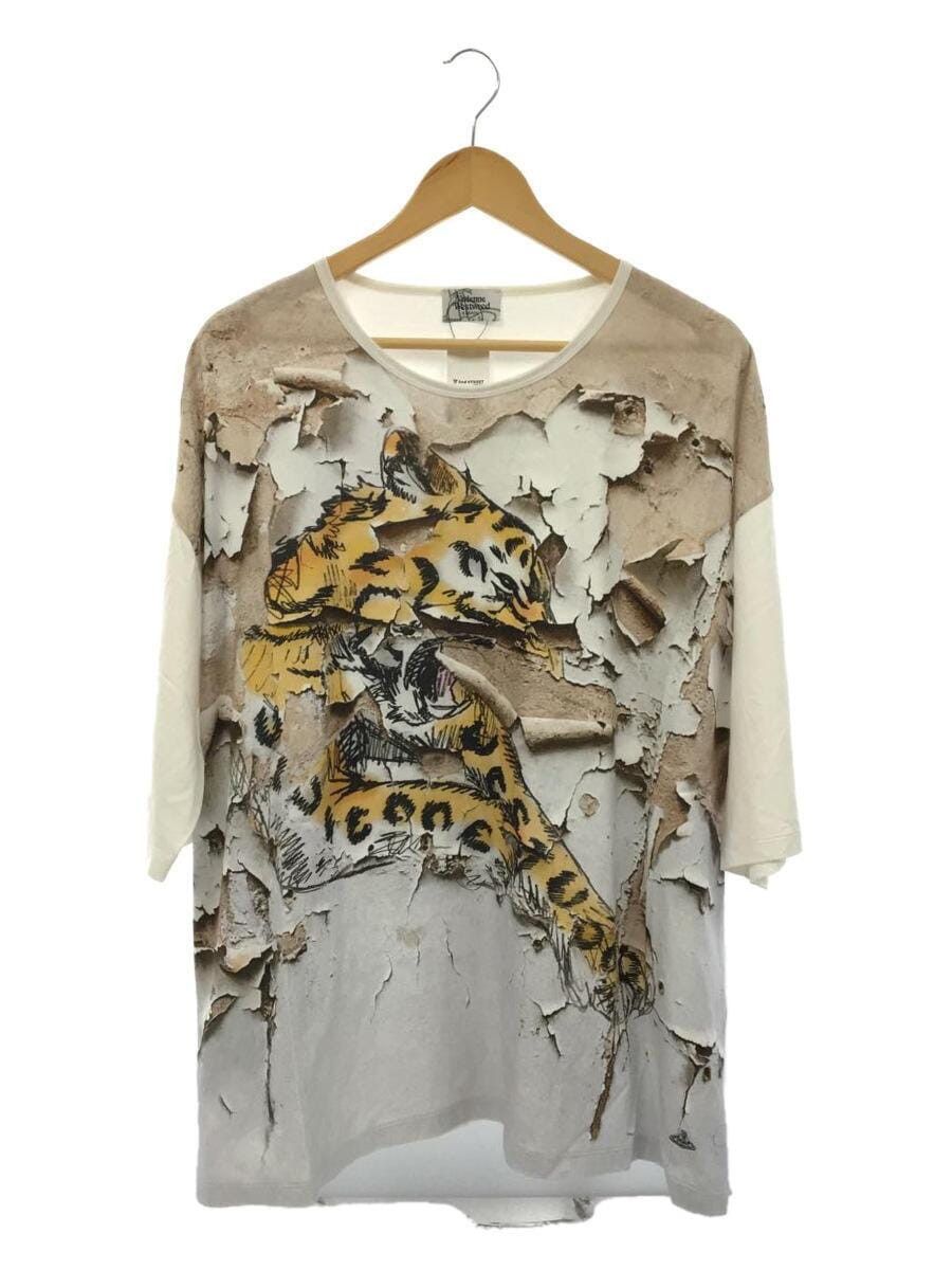 image of Vivienne Westwood Oversized Tiger T-Shirt in White, Men's (Size 2XL)