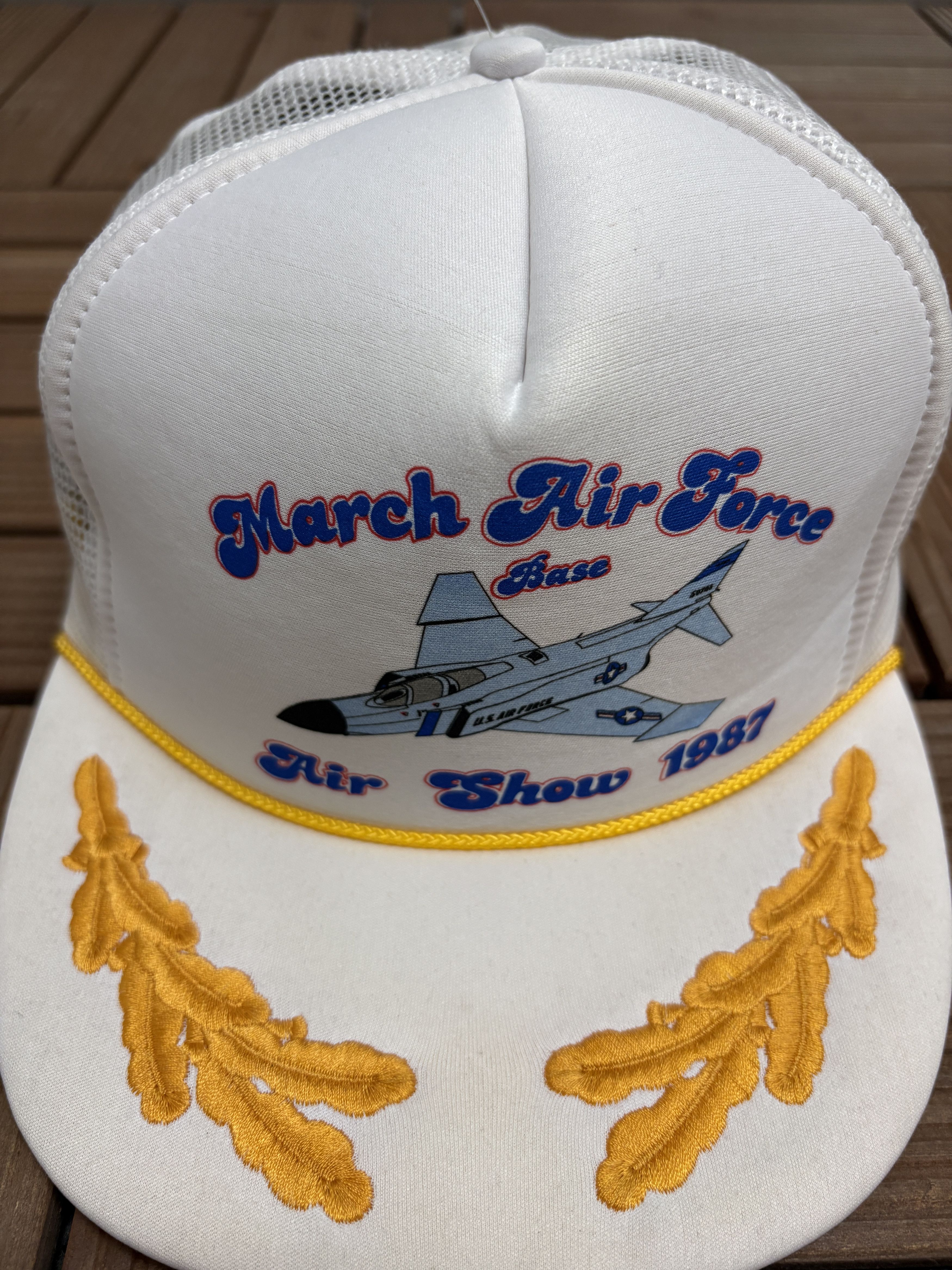 Vintage March Air Force Base Air Show '87 Vintage Trucker Hat Size ONE SIZE - 3 Thumbnail