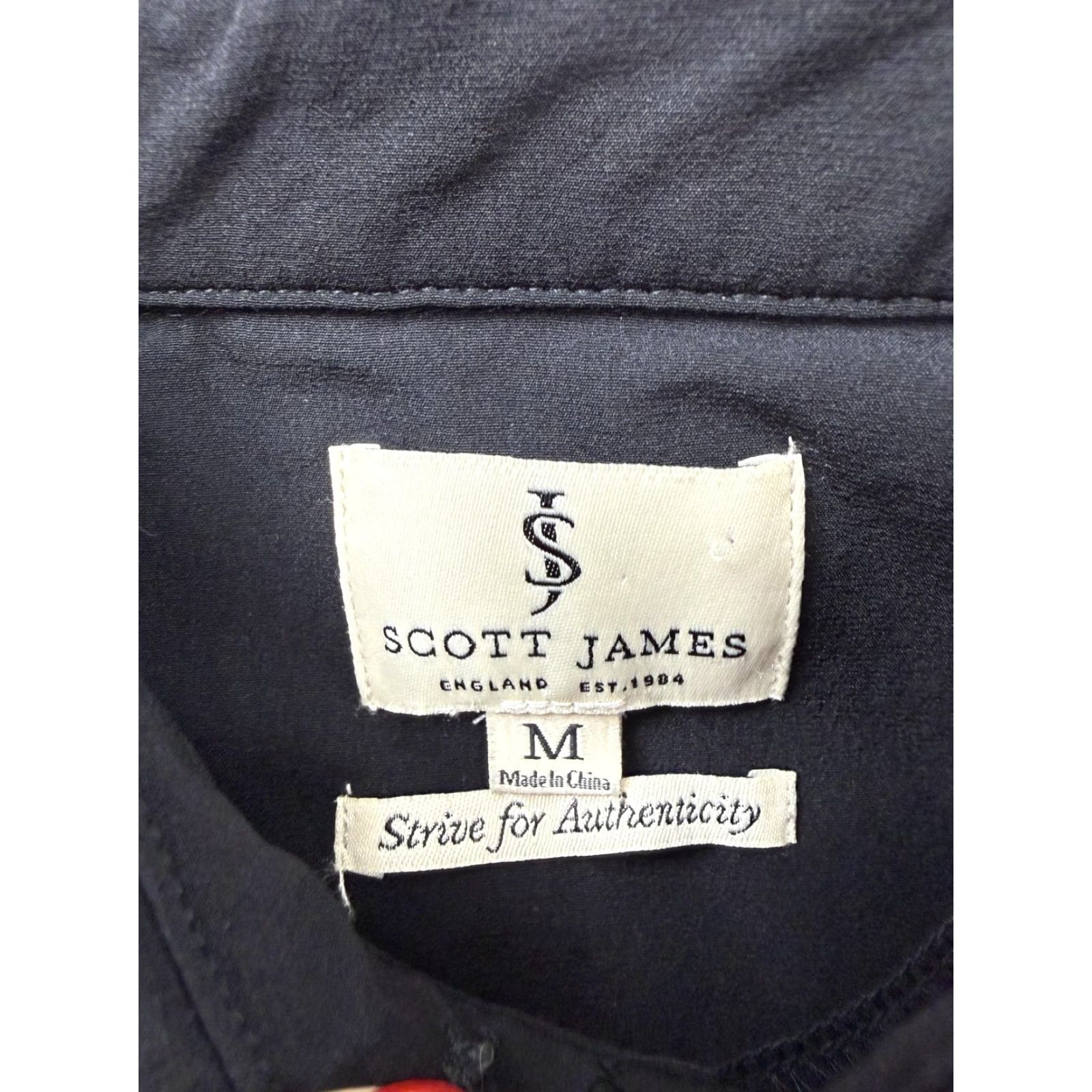 Vintage Scott James Shirt Mens Medium Black Solid Short Sleeve Button Front Pockets Size US M / EU 48-50 / 2 - 2 Thumbnail