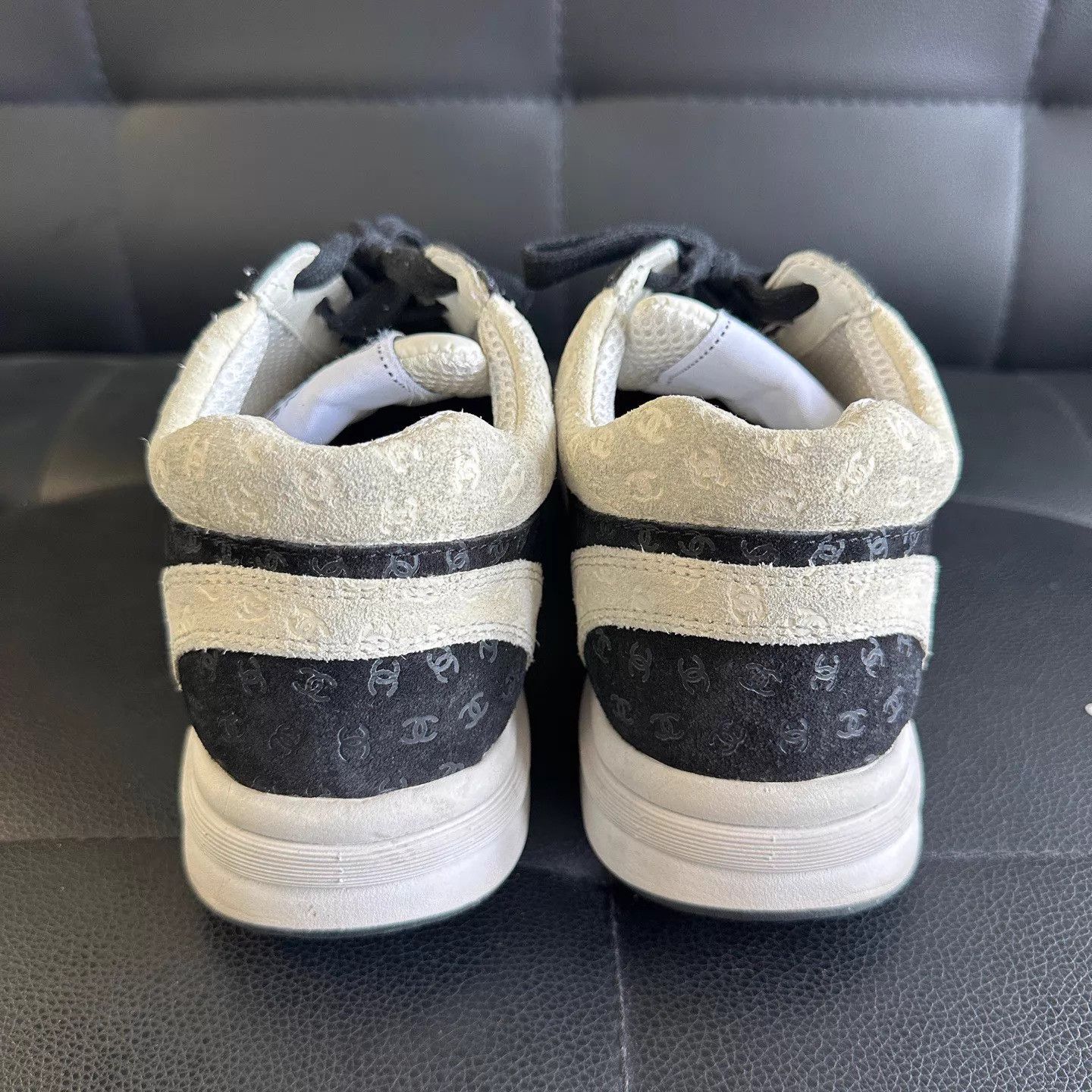 Chanel Chanel Women's B&W Embossed Logo Low Top Dad Sneaker Size US 6 / IT 36 - 3 Thumbnail