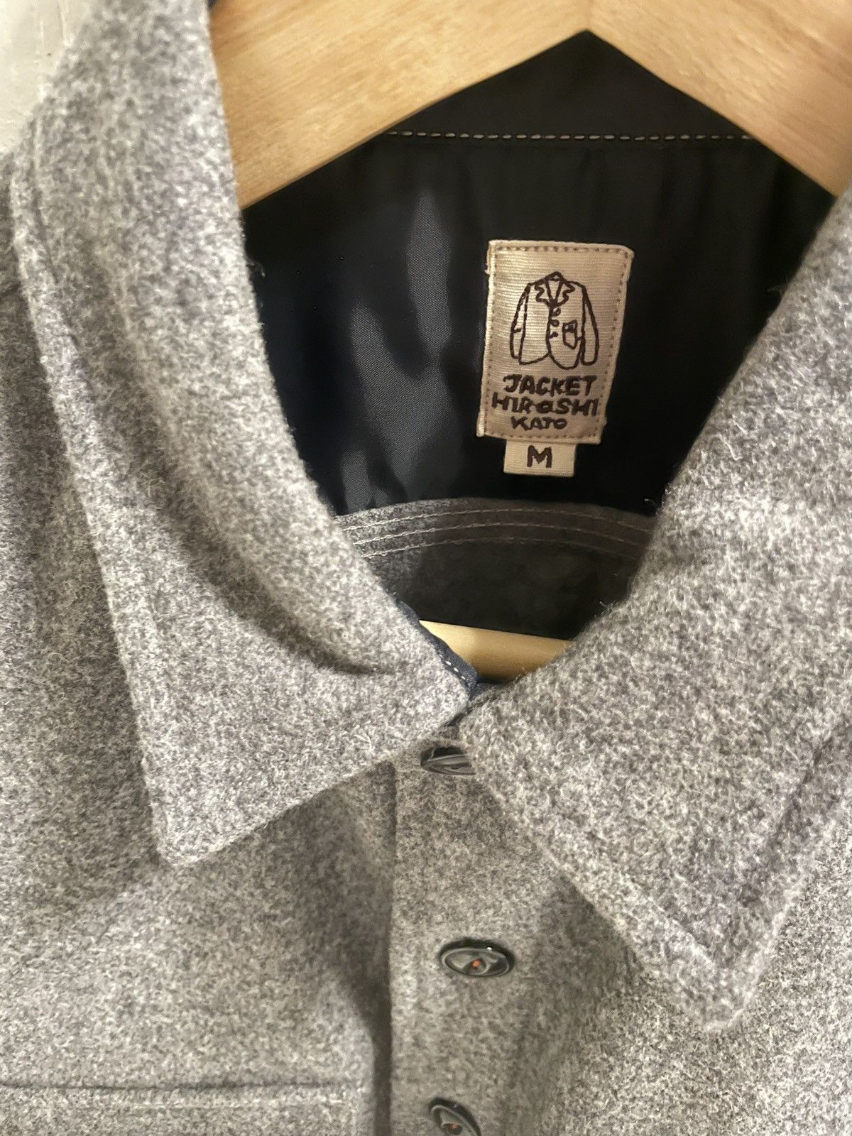 KATO The Anvil Shirt Jacket Light Grey Melton Wool Size US M / EU 48-50 / 2 - 3 Thumbnail