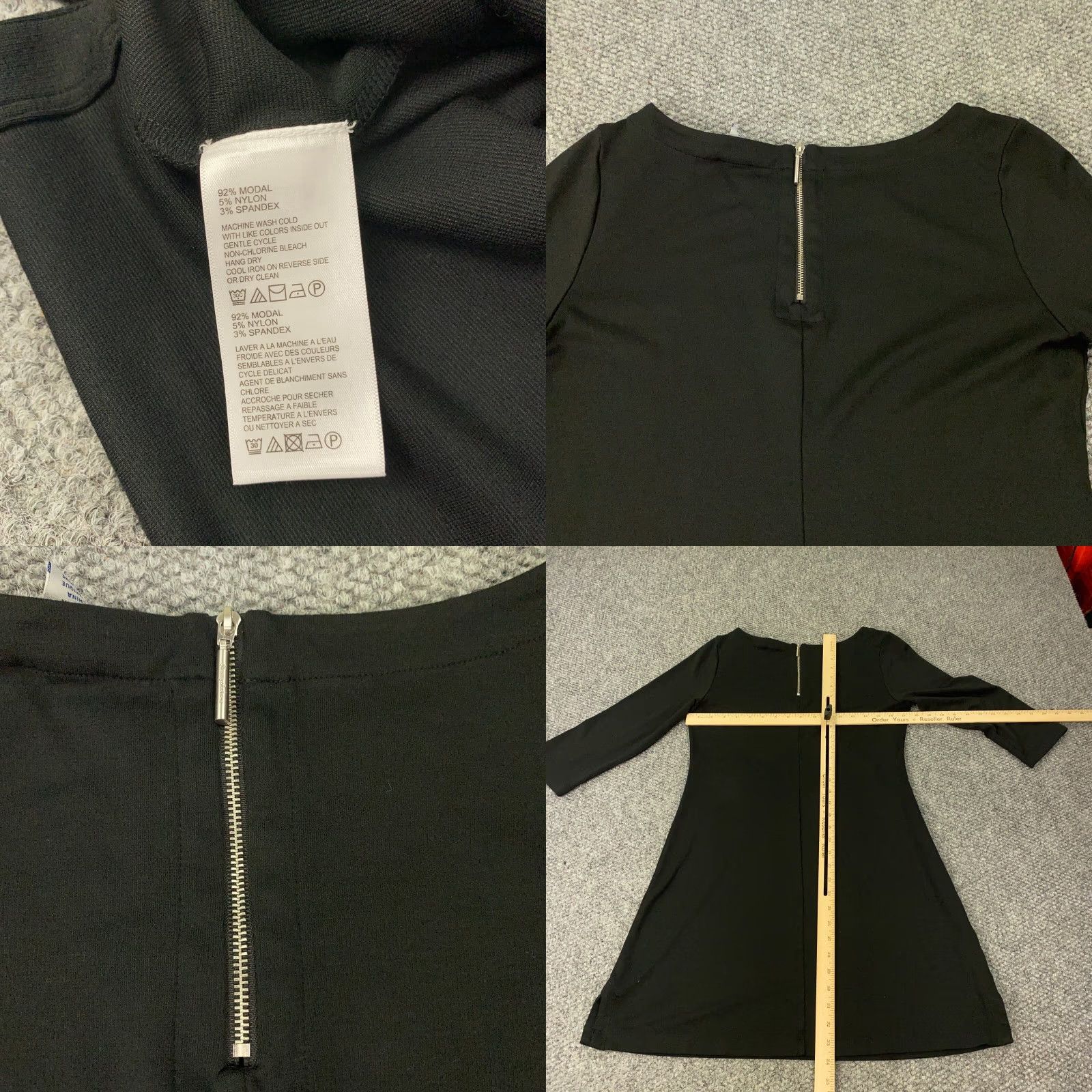 Tommy Bahama Tommy Bahama Dress Shirt Women Medium Black 3/4 Sleeve Boat Neck Stretch Solid Formal Cocktail Size M / US 6-8 / IT 42-44 - 8 Thumbnail
