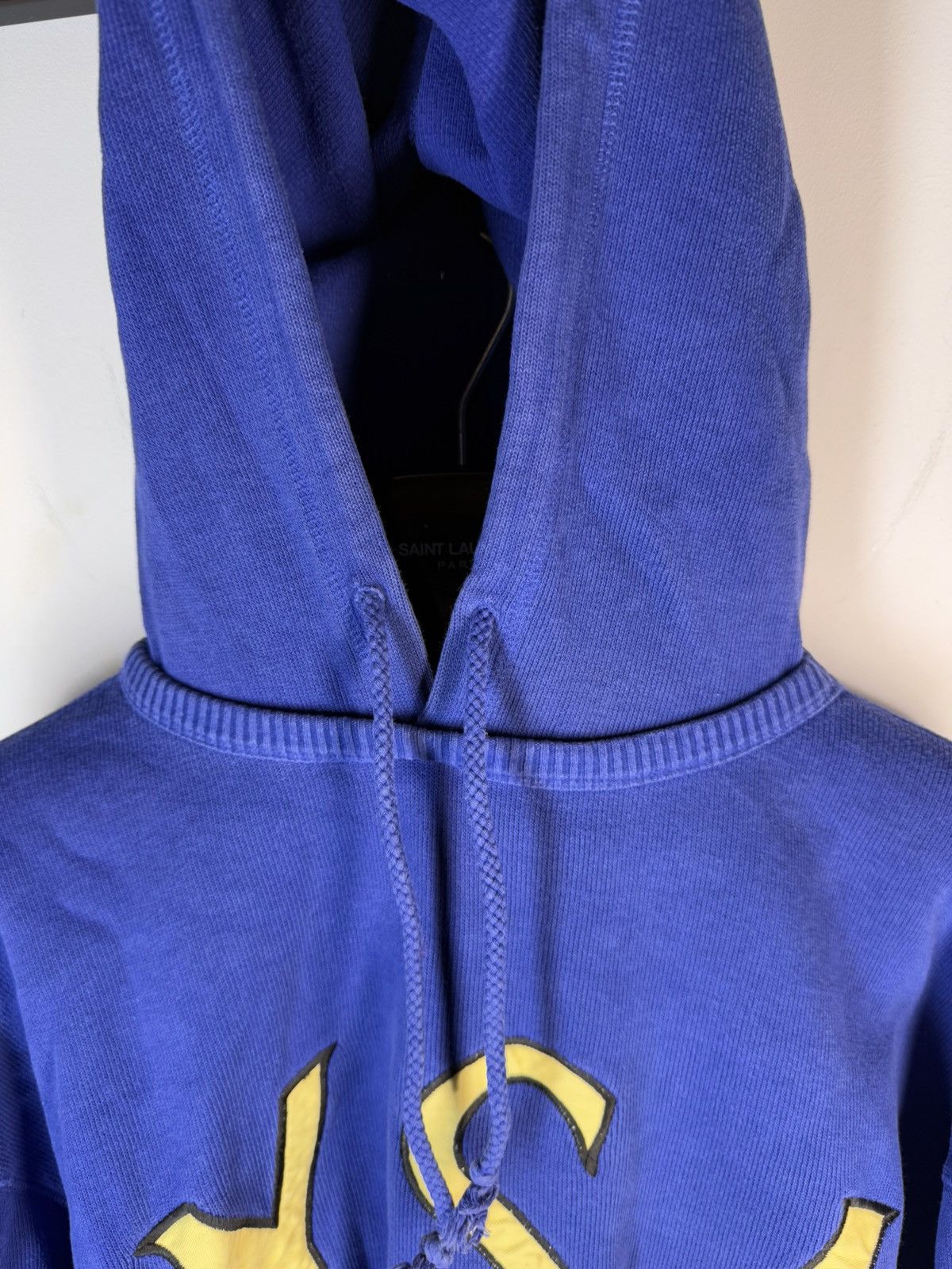 Yves Saint Laurent Big Logo YSL Hoodie Sweatshirt Rare Sweater Blue Navy 90s Size US L / EU 52-54 / 3 - 12 Thumbnail