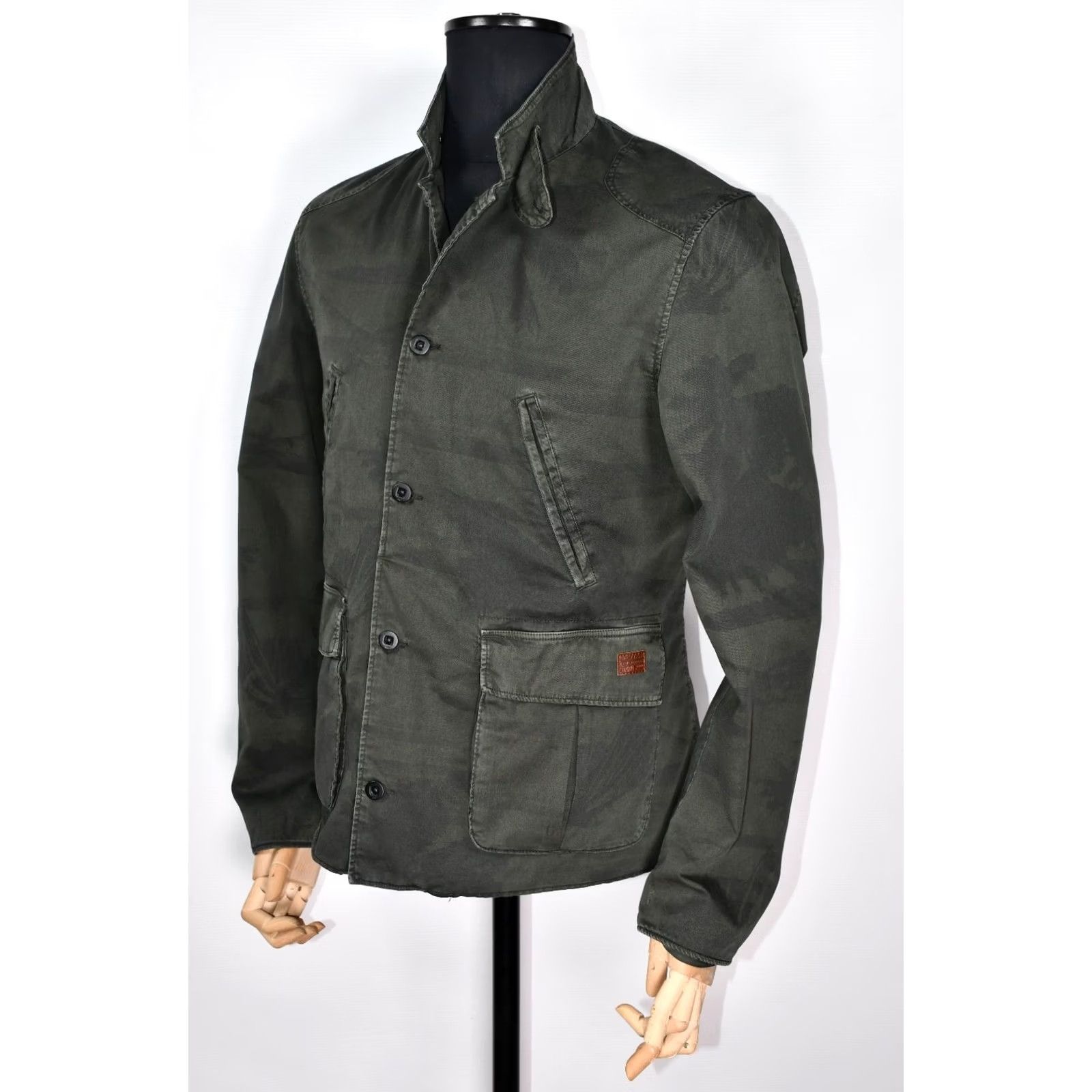 G-Star G-Star Raw Cargo Norris Palm Blazer Jacket Mens L Green Cotton Solid Button Casual 100% Cotton Vintage No Size 40R - 6 Thumbnail