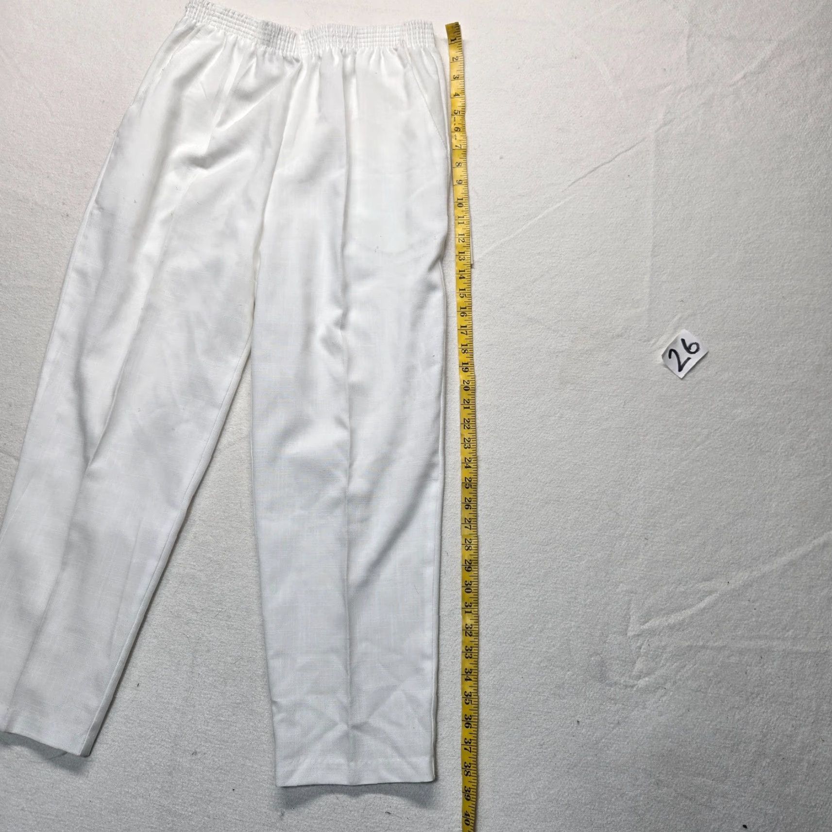 Vintage Briggs New York Pants - White Stretch Pull-On Slimming Straight Leg, Size 14, Women, 14, Mid Rise, Casual Dressy, Machine Washable Size 36" / US 14 / IT 50 - 7 Thumbnail