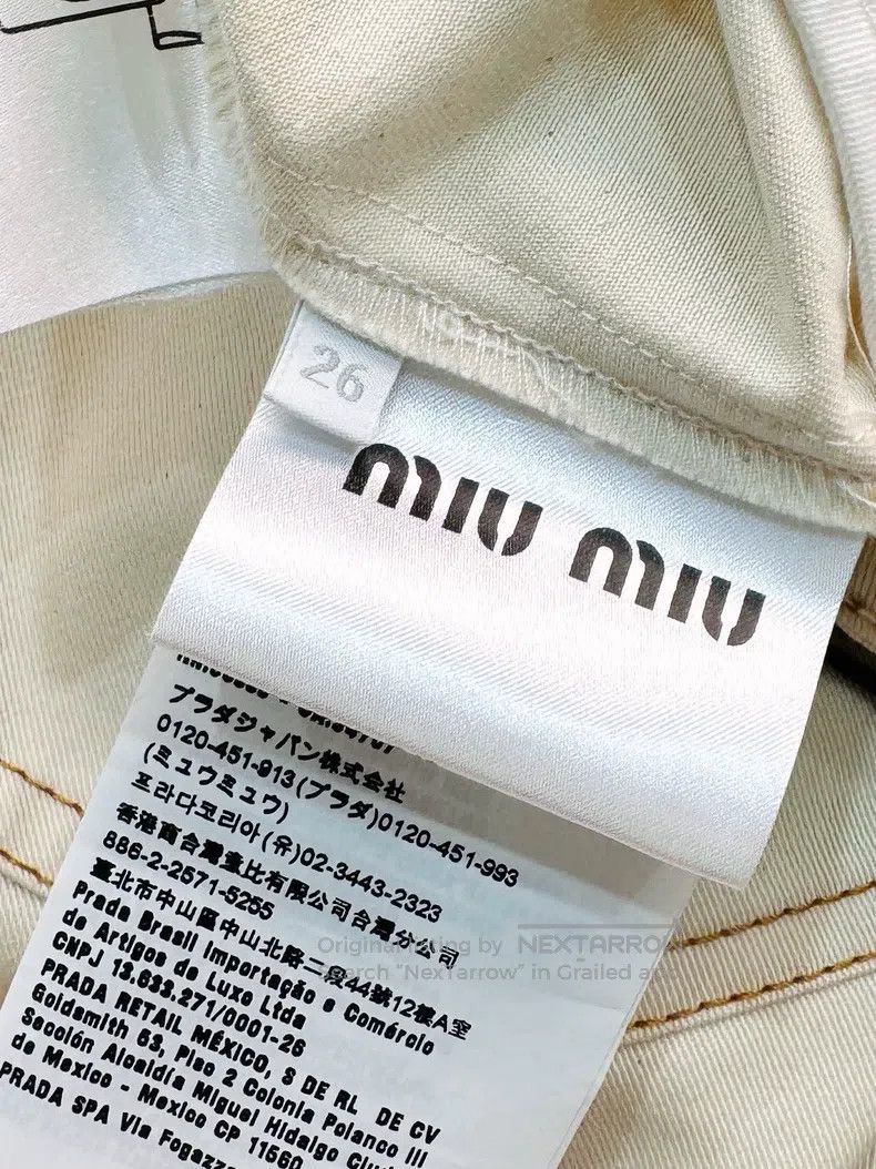 Miu Miu Miu Miu 26 Cream letter pocket bud jeans Size 26" / US 2 / IT 38 - 3 Thumbnail