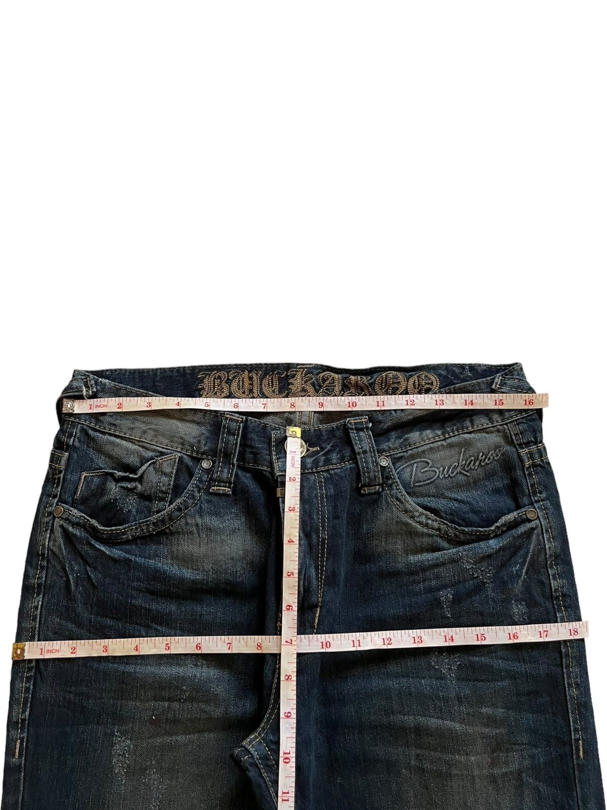 Japanese Brand Vintage Buckaroo Indigo Mud Wash Mudmax Loose Jeans Size US 32 / EU 48 - 11 Thumbnail
