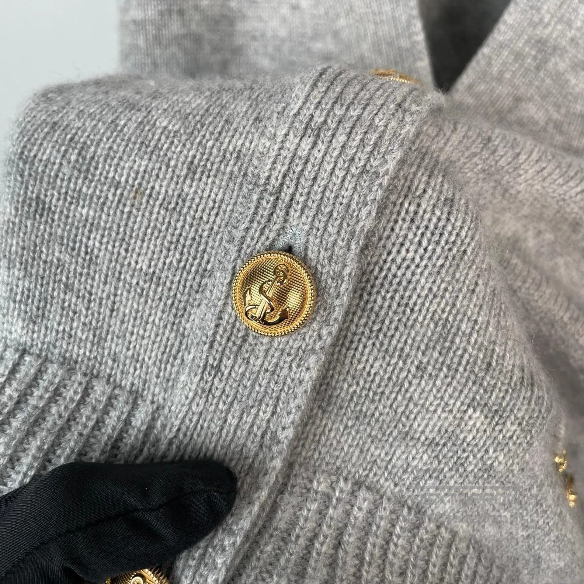 Celine CELINE Gray Triumph Gate Gold Button V-Neck Cardigan Jacke Size S / US 4 / IT 40 - 8 Thumbnail