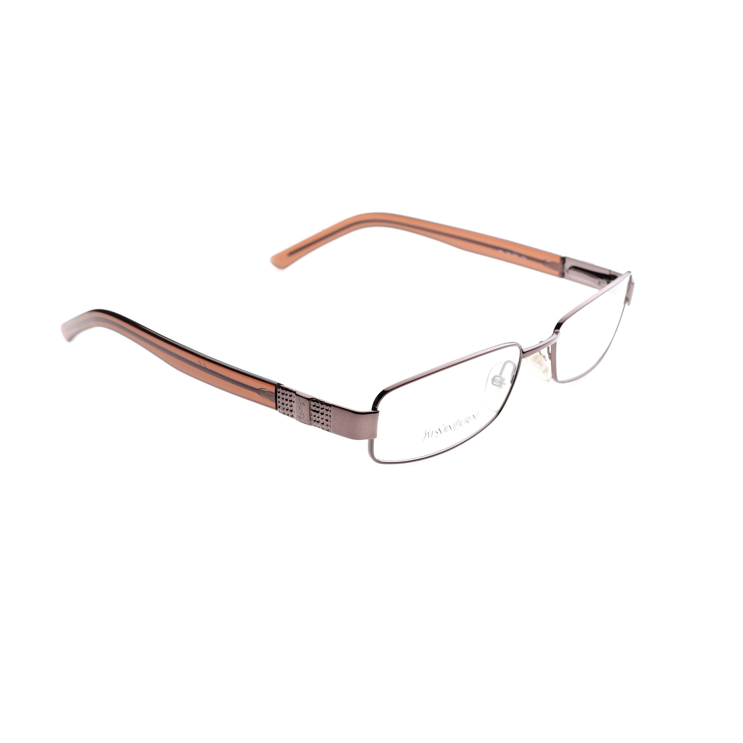Yves Saint Laurent Yves Saint Laurent '90s Brown Signature Crystals Glasses Size ONE SIZE - 1 Thumbnail